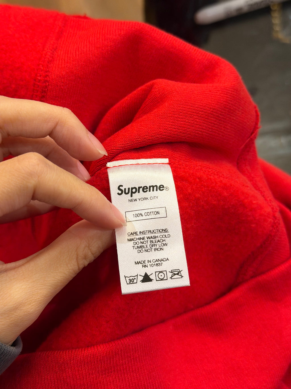 Supreme Sleeve Embroidery Hoodie - Red