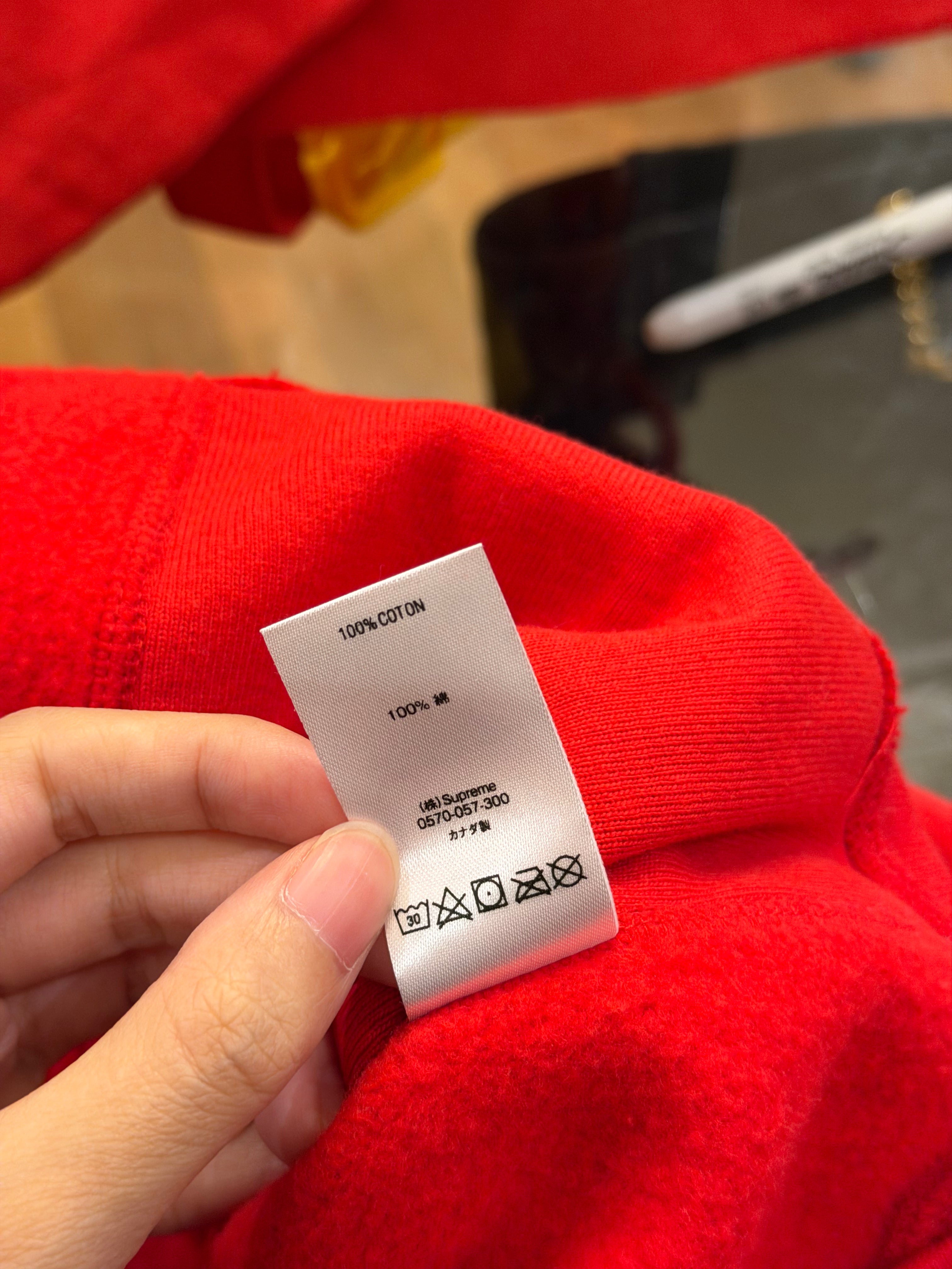 Supreme Sleeve Embroidery Hoodie - Red