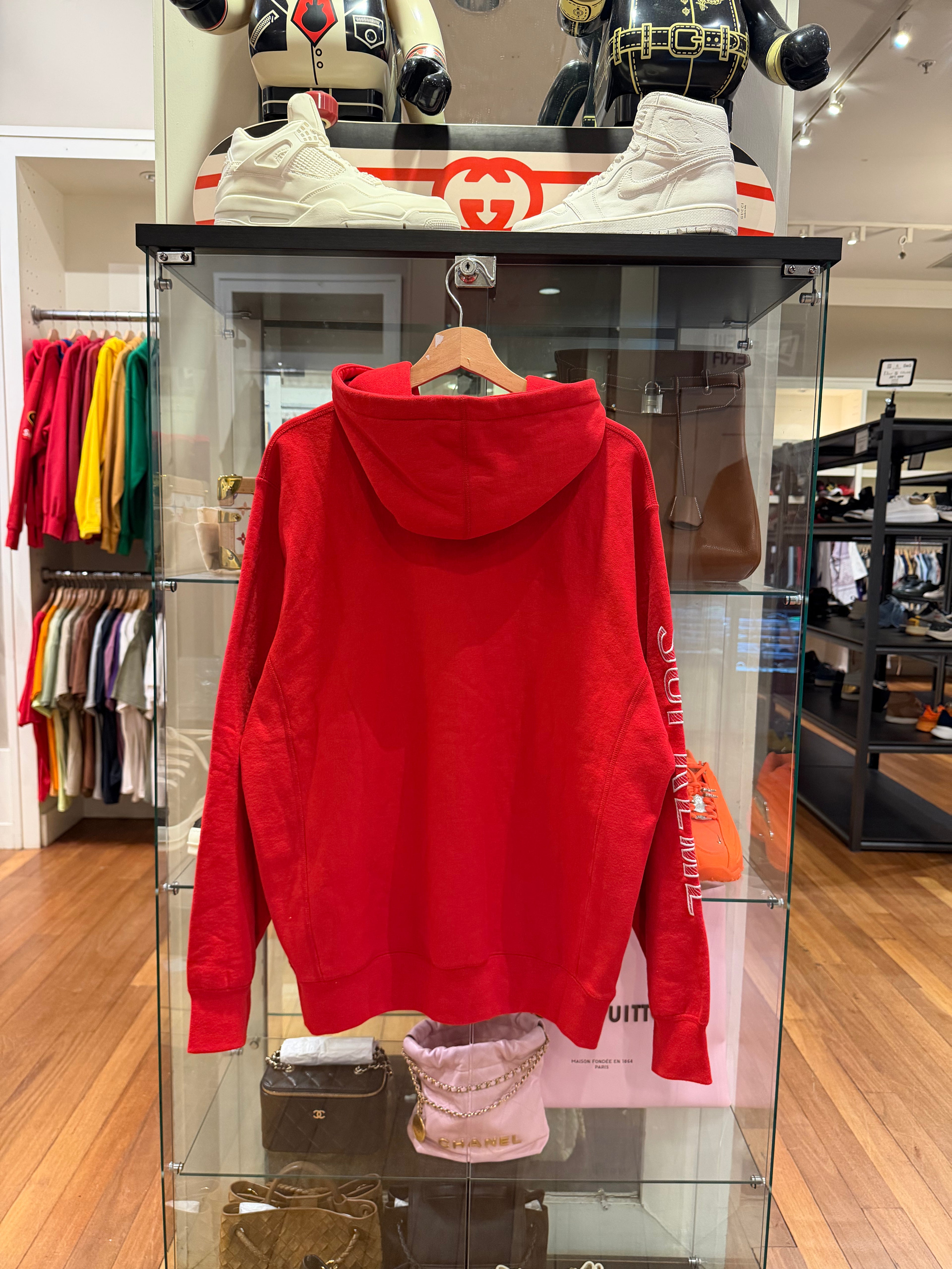 Supreme Sleeve Embroidery Hoodie - Red