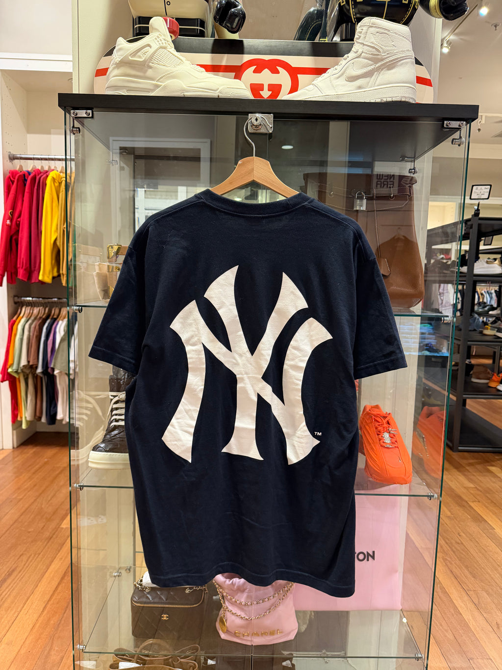 Supreme NY Yankees Box Logo Tee - Navy