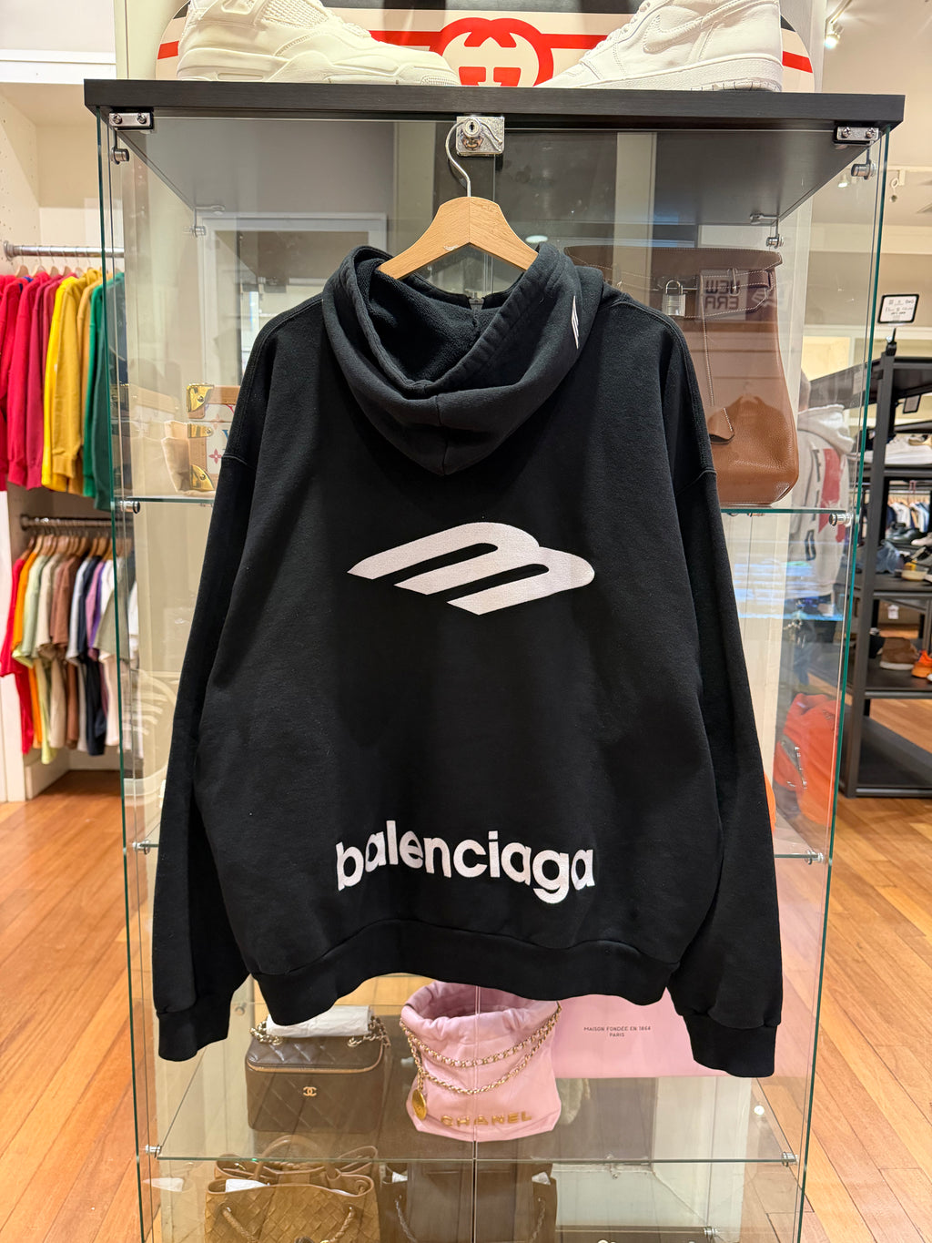 Balenciaga 3B Sports Icon Half Zip Hoodie - Black