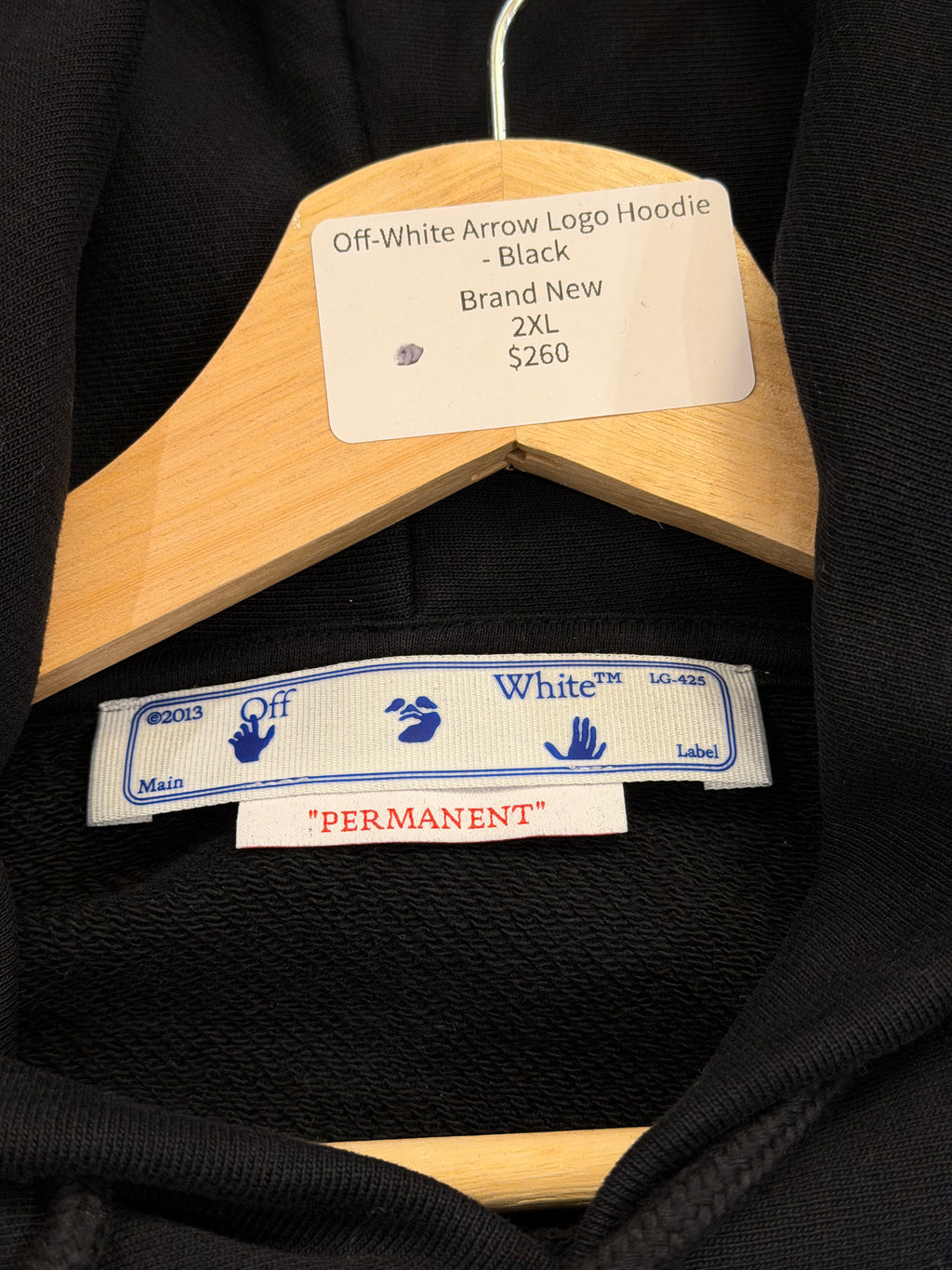 Off-White Arrow Logo Hoodie- Black