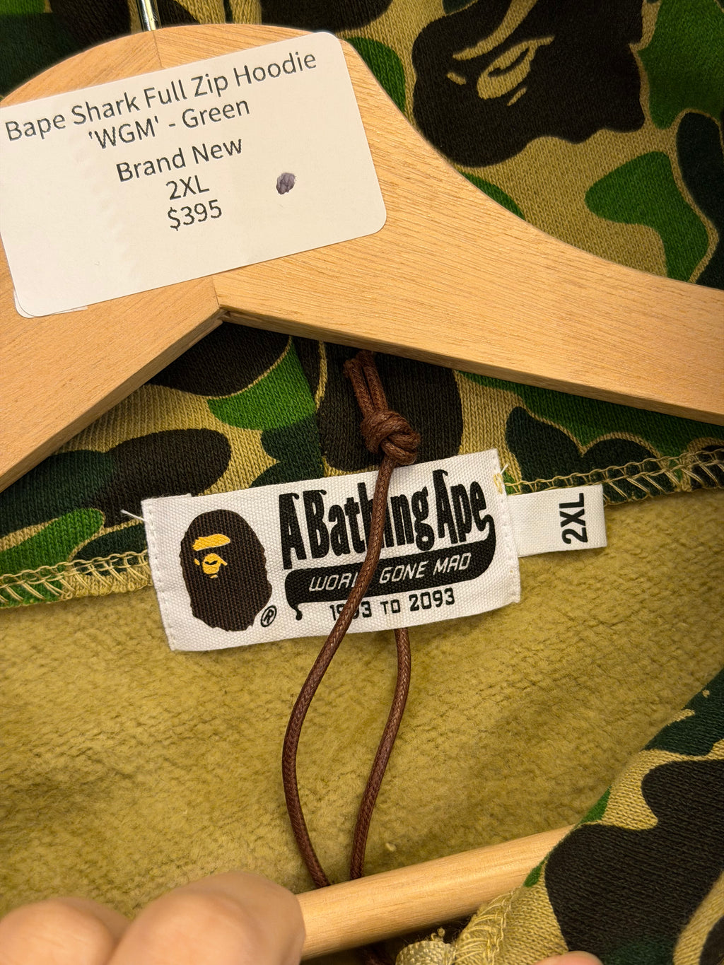 Bape Shark Full Zip Hoodie 'WGM' - Green