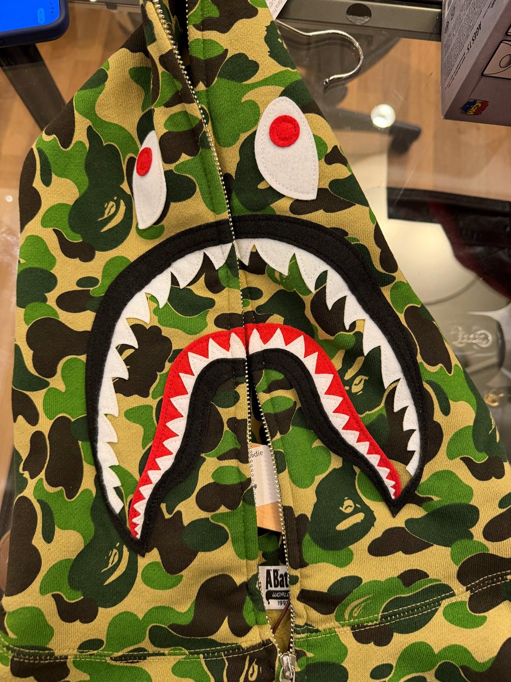 Bape Shark Full Zip Hoodie 'WGM' - Green