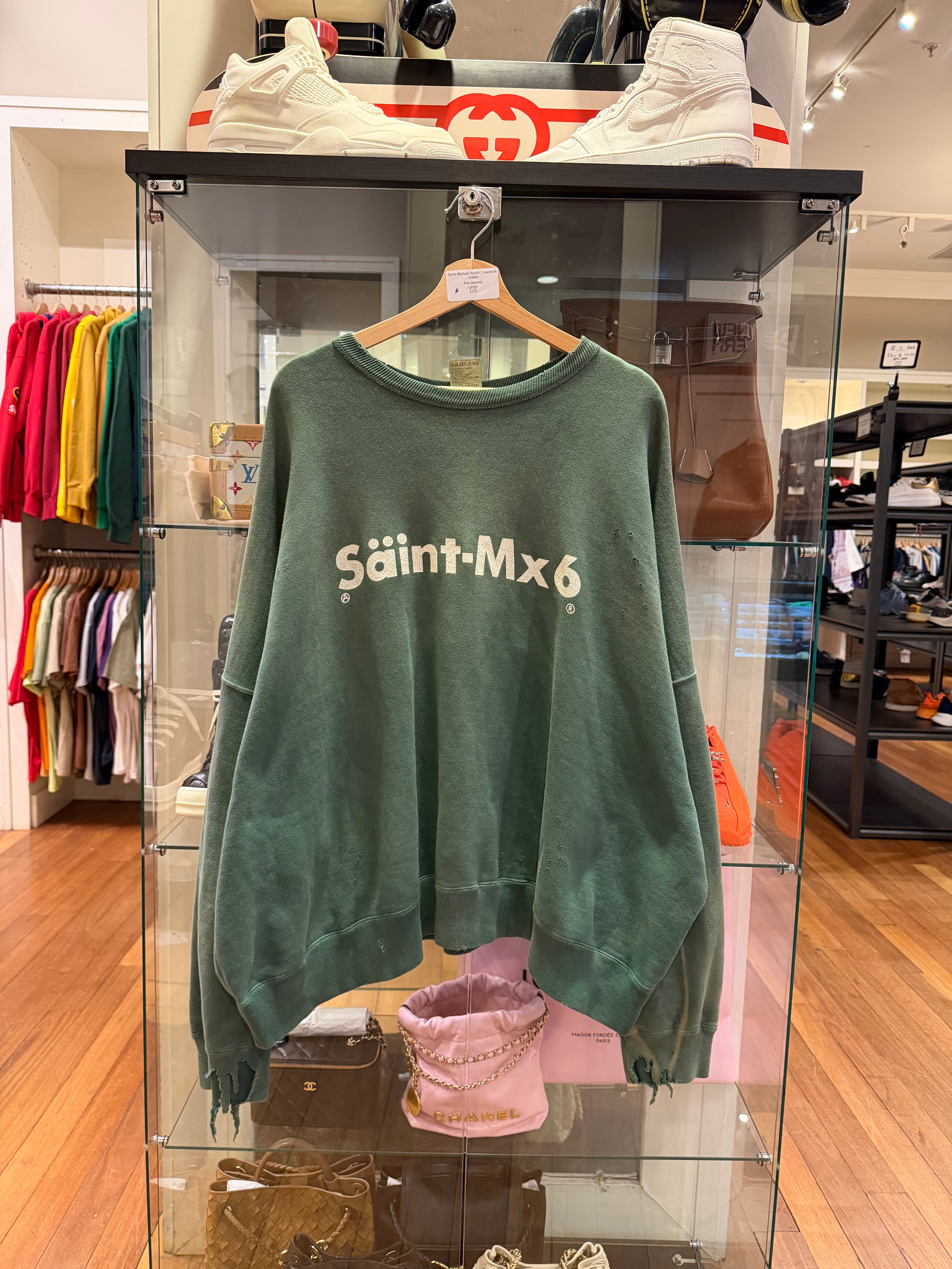 Saint Michael Youth Crewneck- Green