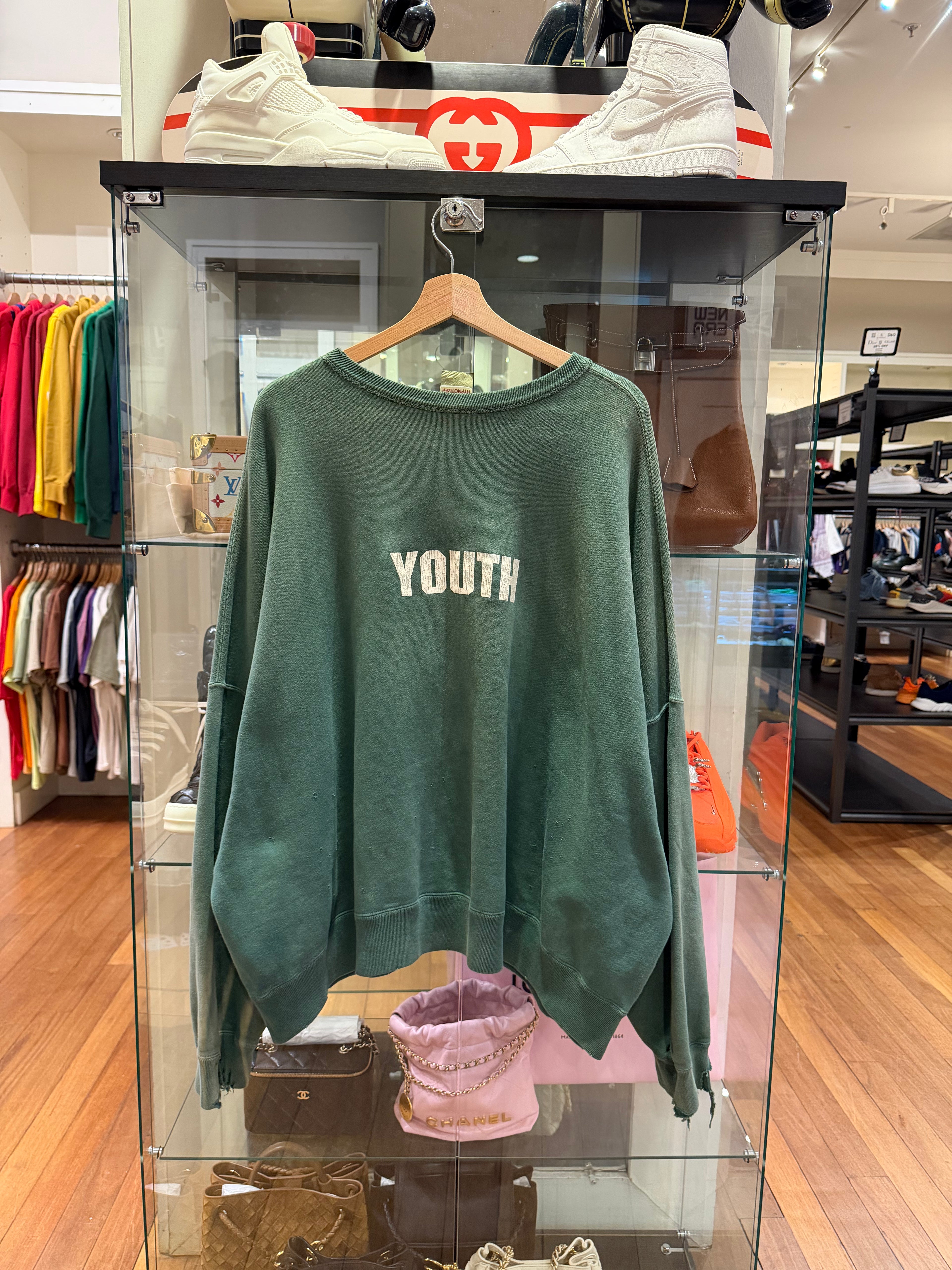 Saint Michael Youth Crewneck- Green