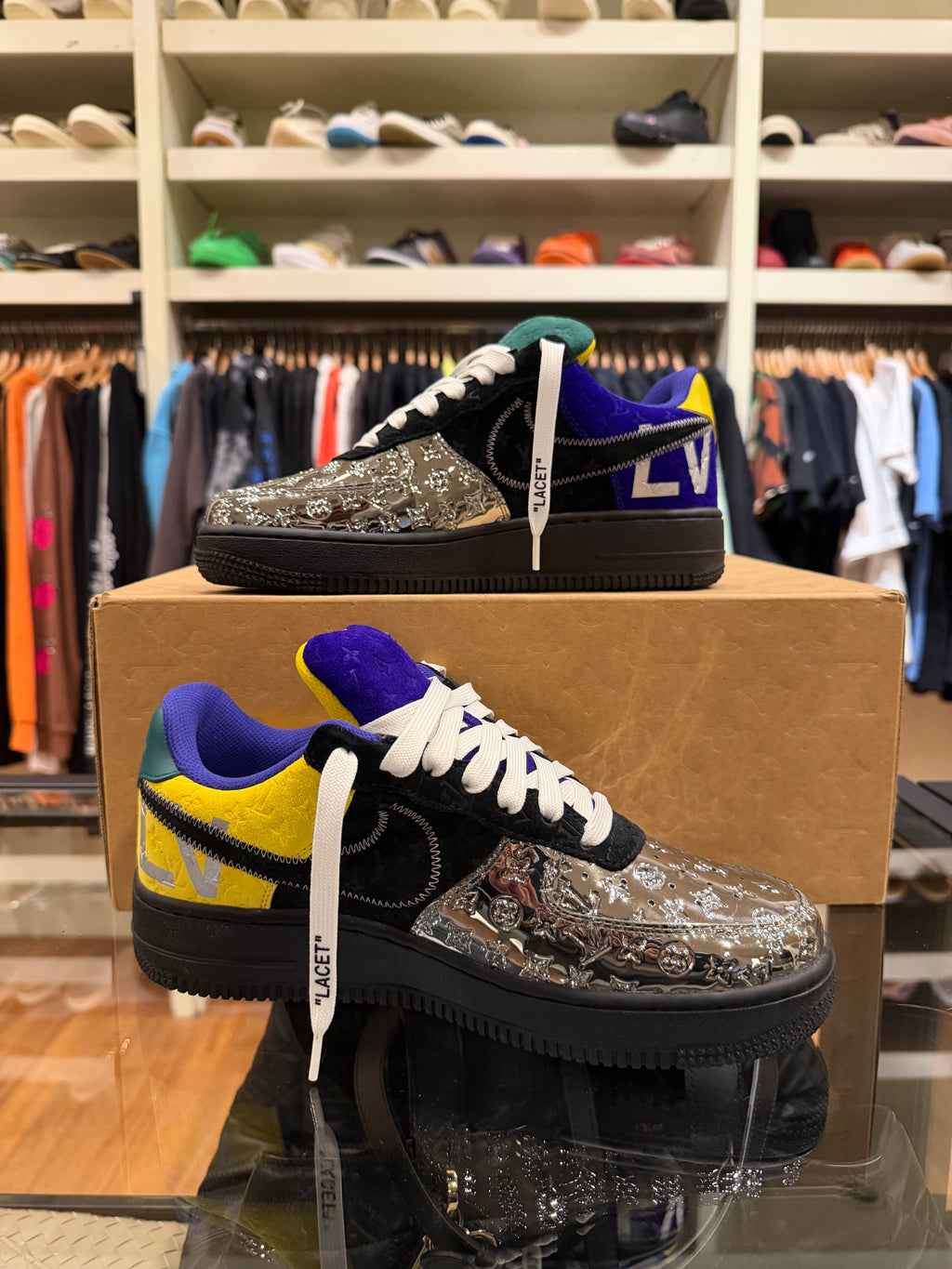 Louis Vuitton x Nike Air Force 1 Low “Purple Dusk / Metallic Silver / Patchwork
