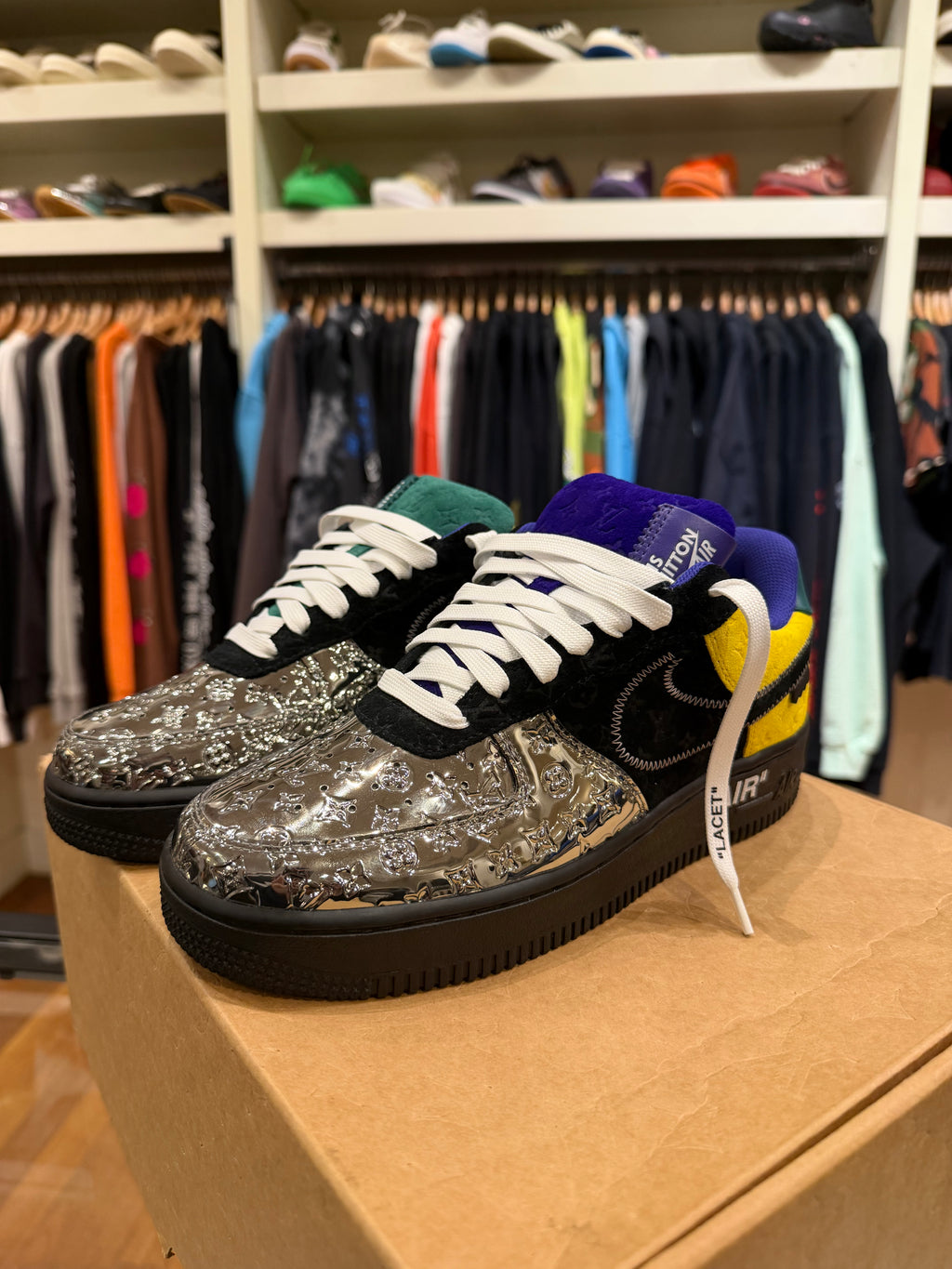Louis Vuitton x Nike Air Force 1 Low “Purple Dusk / Metallic Silver / Patchwork