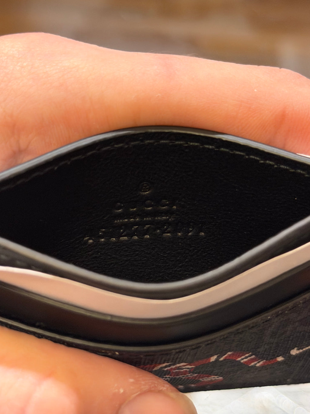 Gucci Cardcase GG Supreme Kingsnake Print - Black/Grey