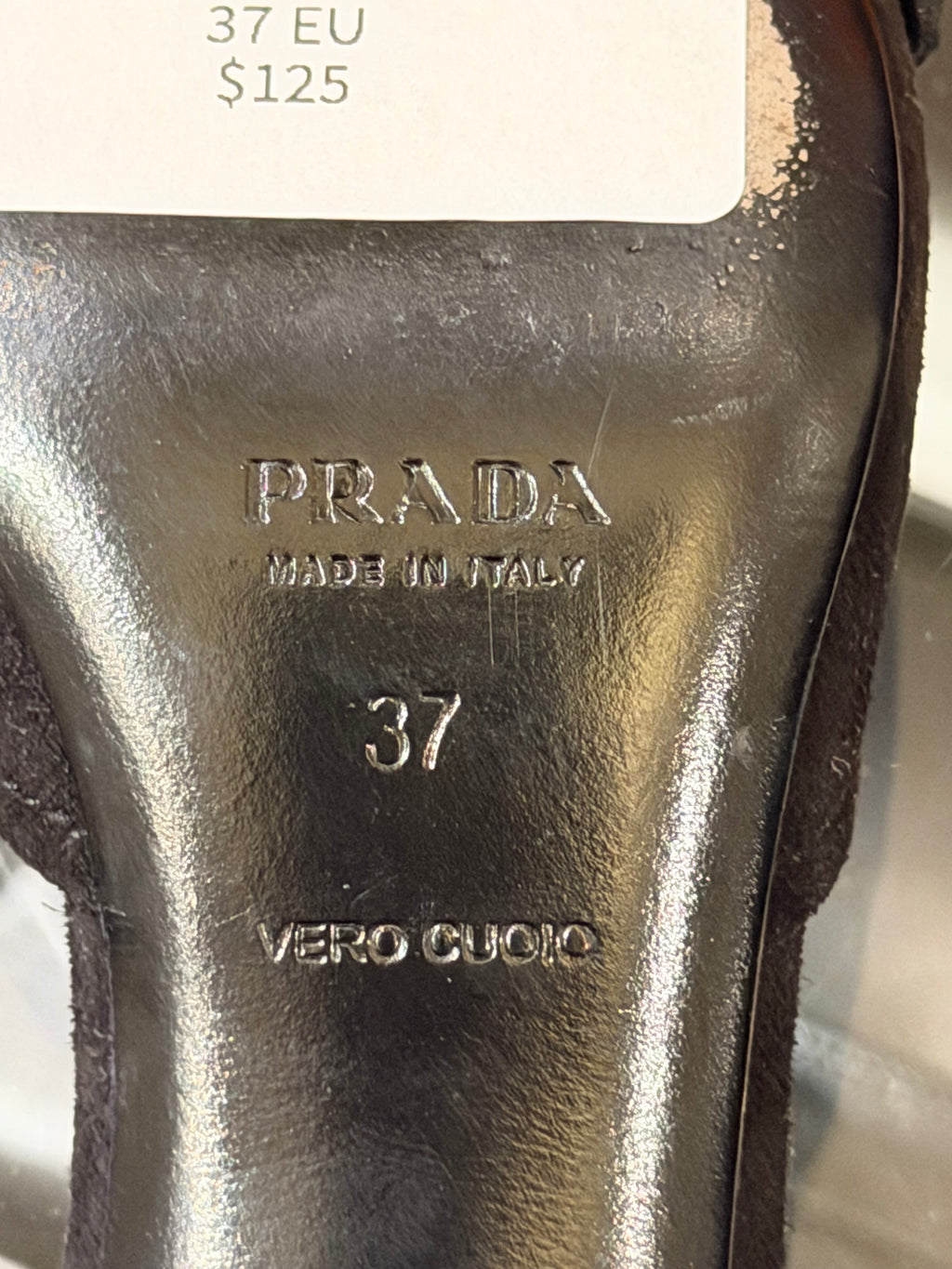 Prada Pointed Toe Suede Heels - Black