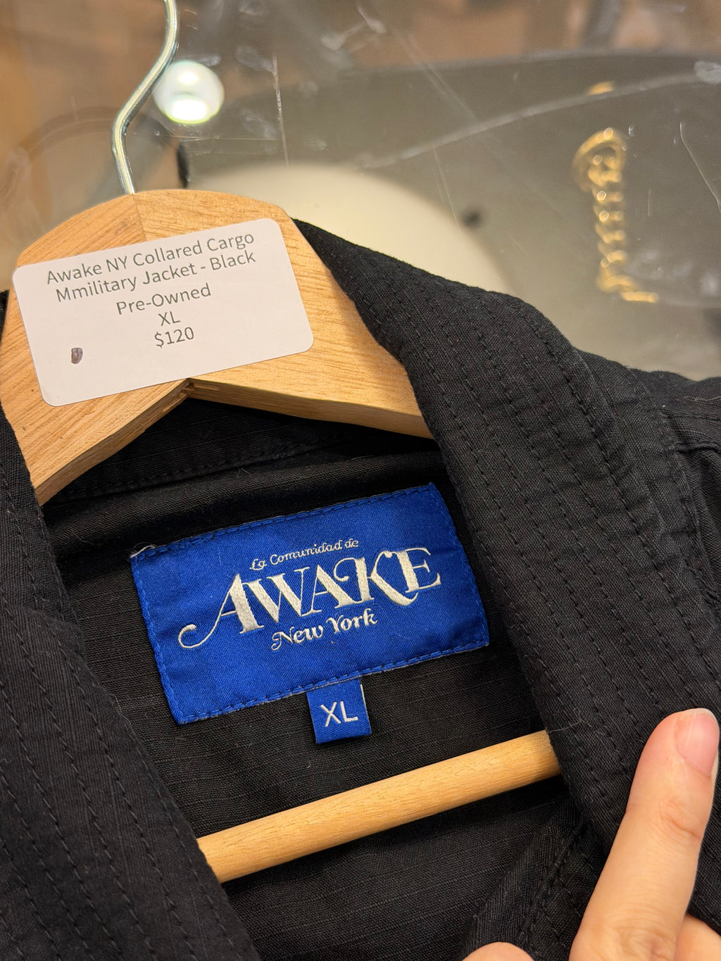 Awake NY Collared Cargo Mmilitary Jacket - Black