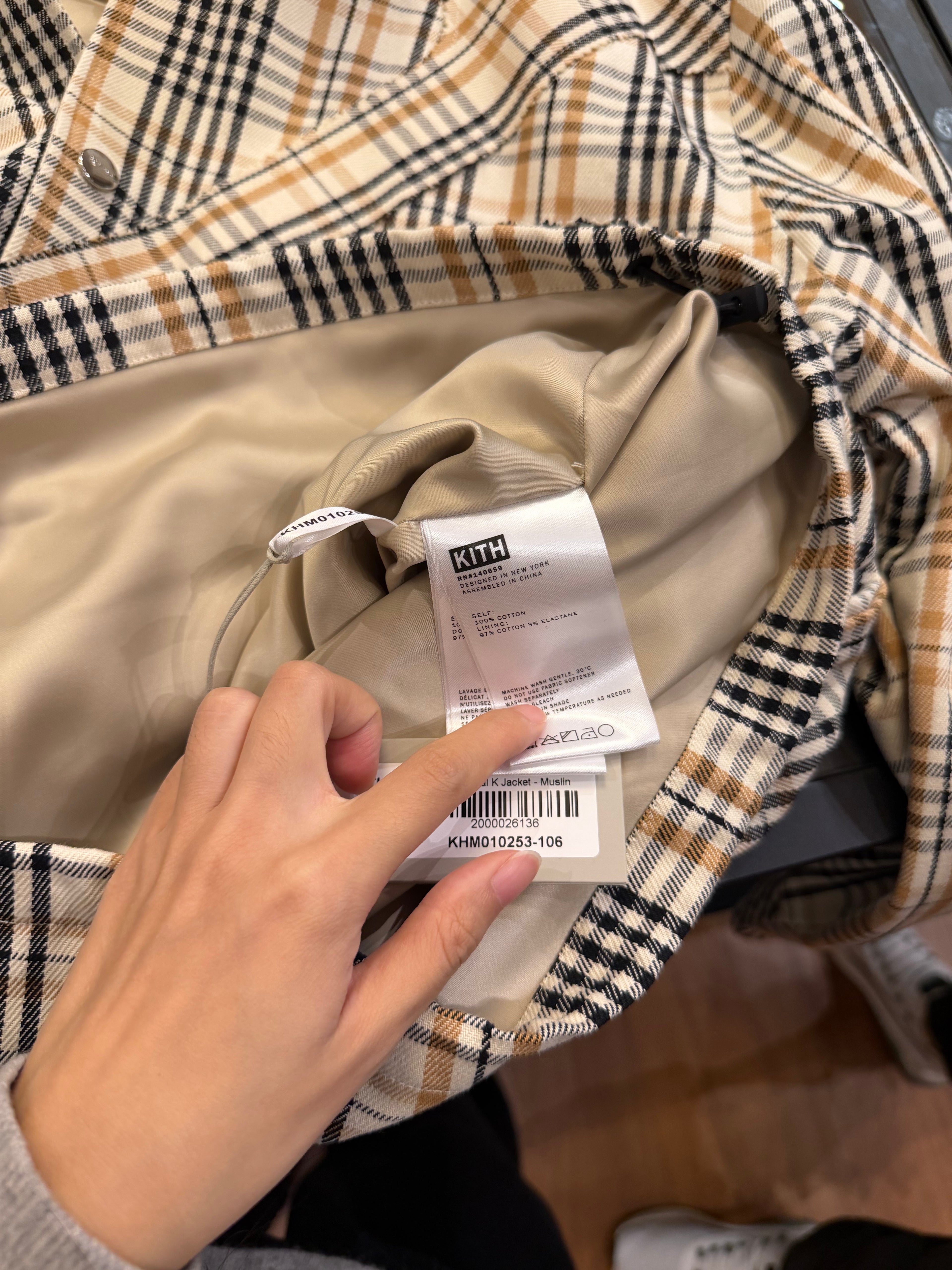 Kith Plaid Intial K Jacket -Muslin