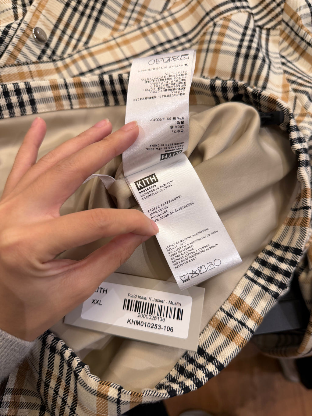 Kith Plaid Intial K Jacket -Muslin