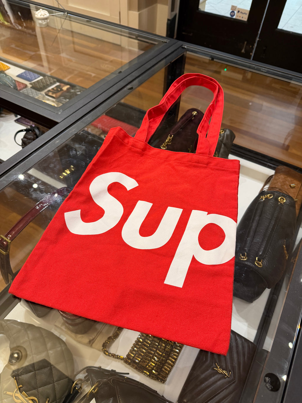 Supreme “Sup” Logo Tote Bag- Red