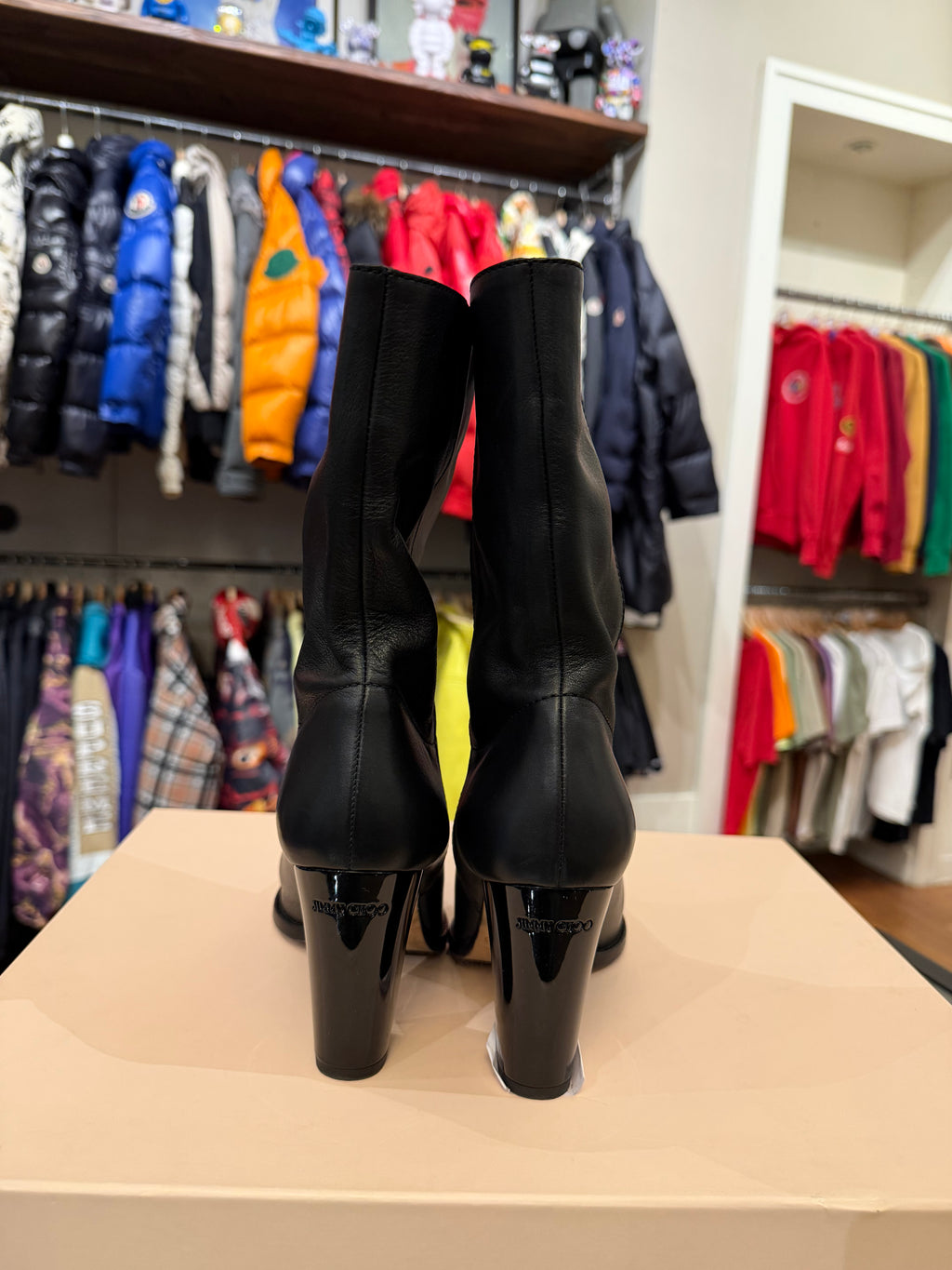 Jimmy Choo Heeled Boot-Black Leather