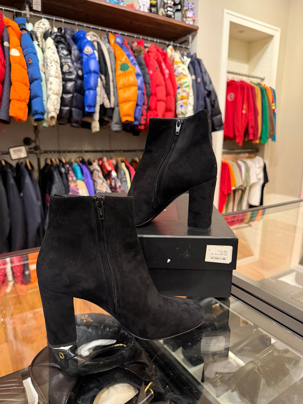 Saint Laurent LouLou Suede Ankle Boots - Black