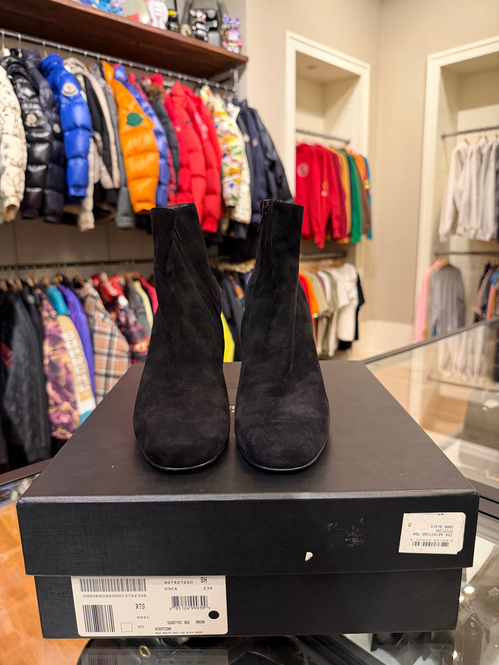 Saint Laurent LouLou Suede Ankle Boots - Black