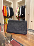 Louis Vuitton Empreinte Double Zip Wallet on Chain - Navy/Red