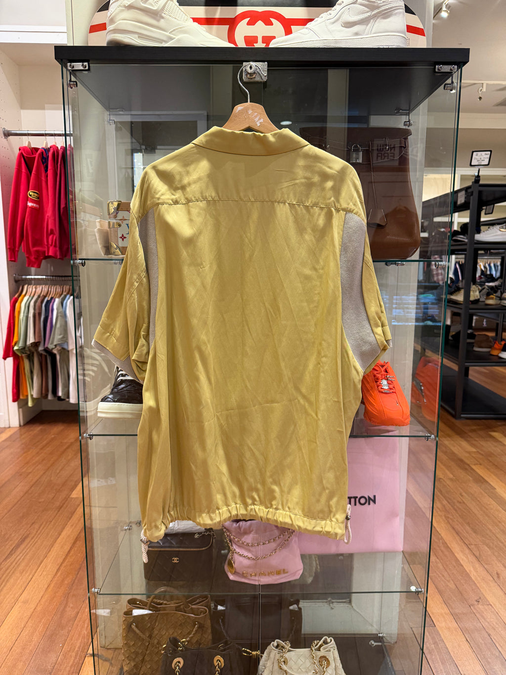 Sacai Embroidered StitchShort Sleeve Button Down -Mustard