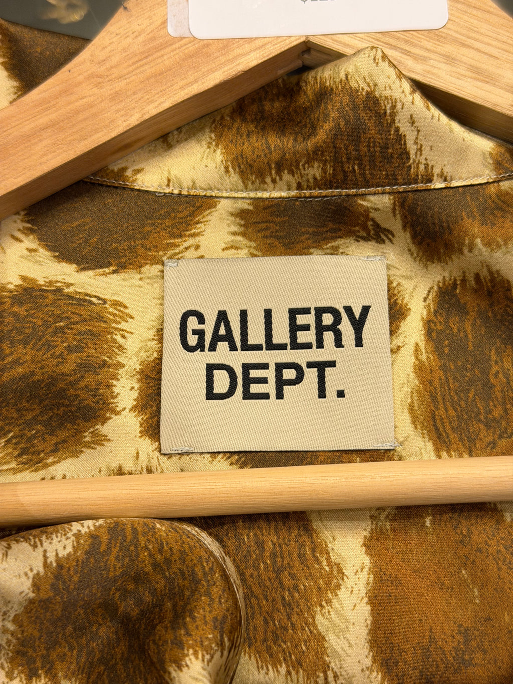 Gallery Dept. Giraffe Print Silk Button Down Shirt