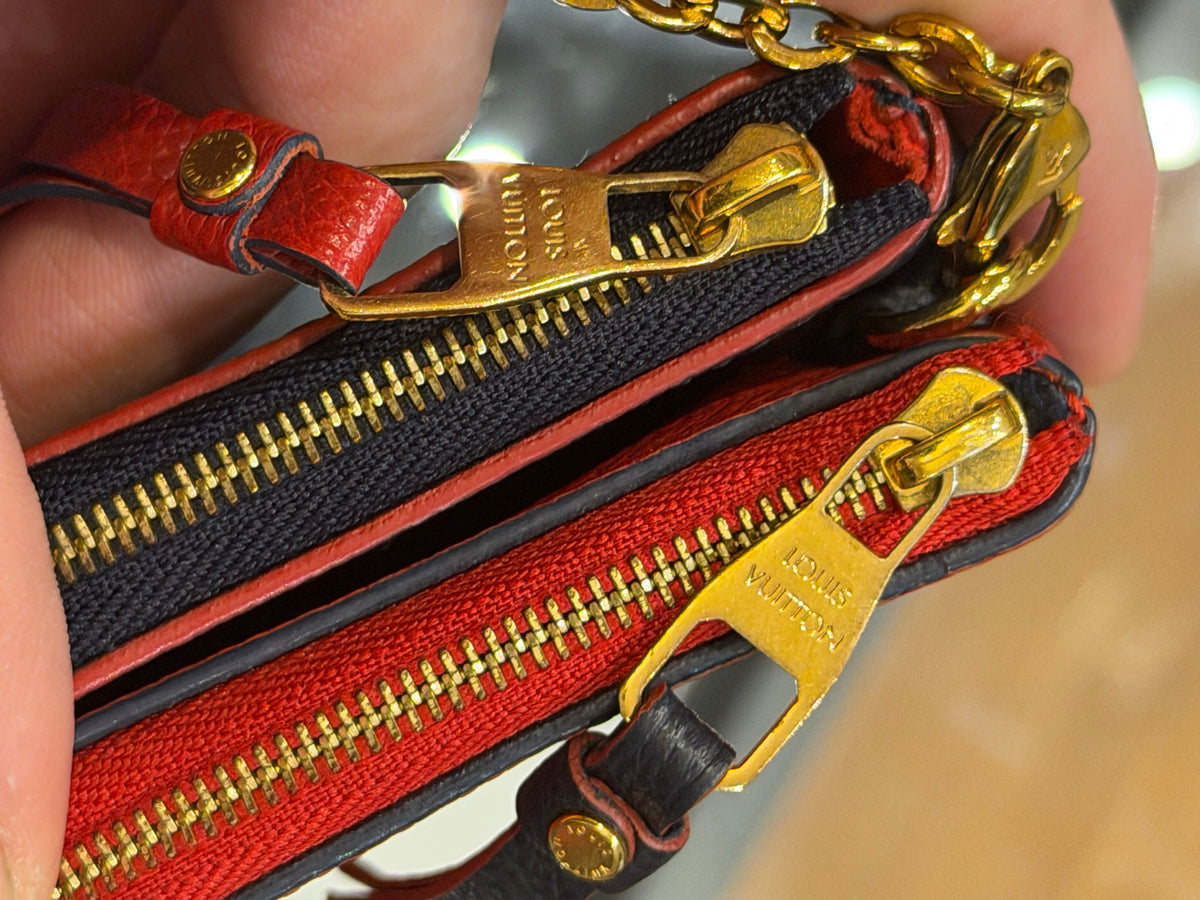 Louis Vuitton Empreinte Double Zip Wallet on Chain - Navy/Red