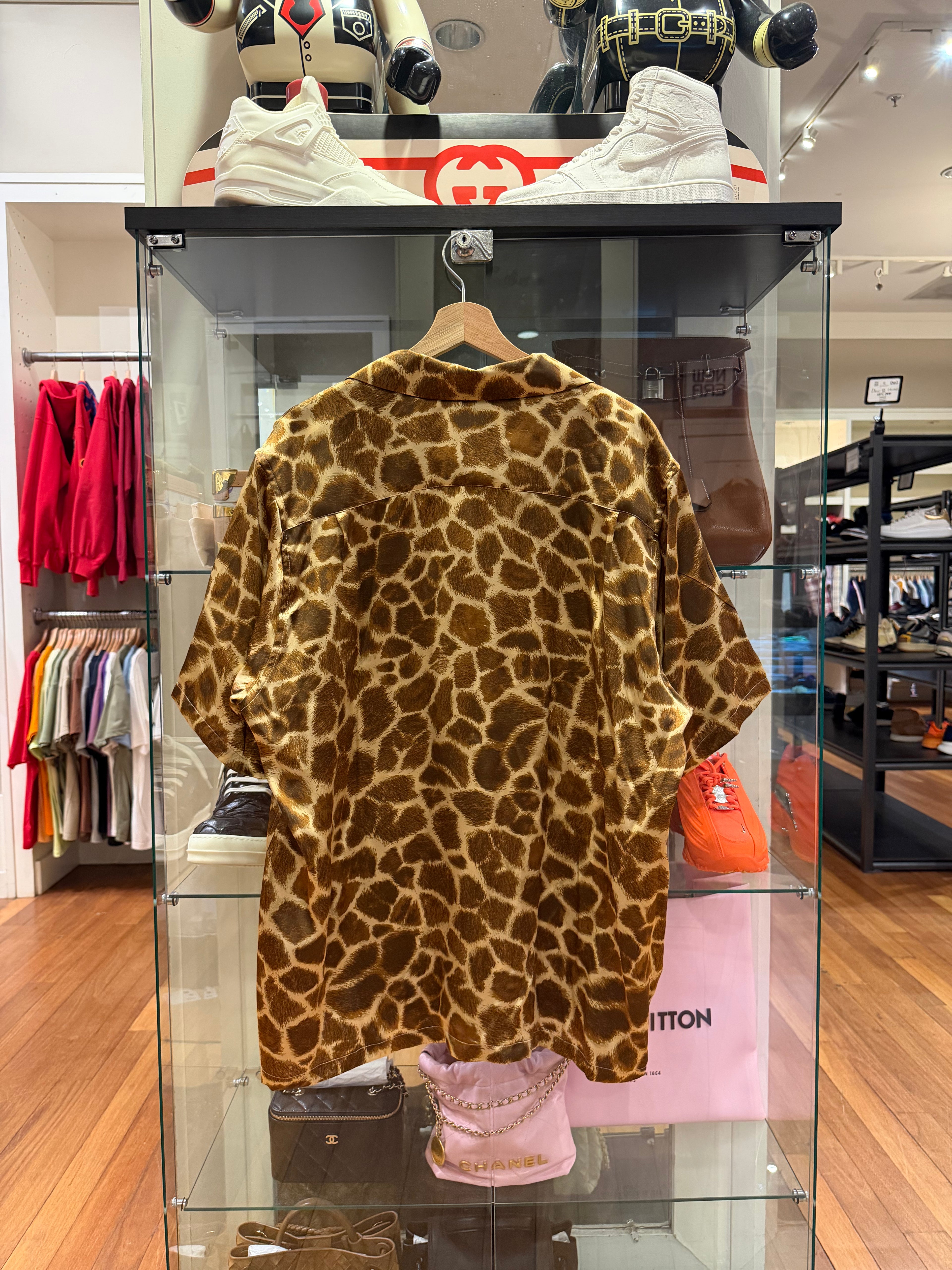 Gallery Dept. Giraffe Print Silk Button Down Shirt