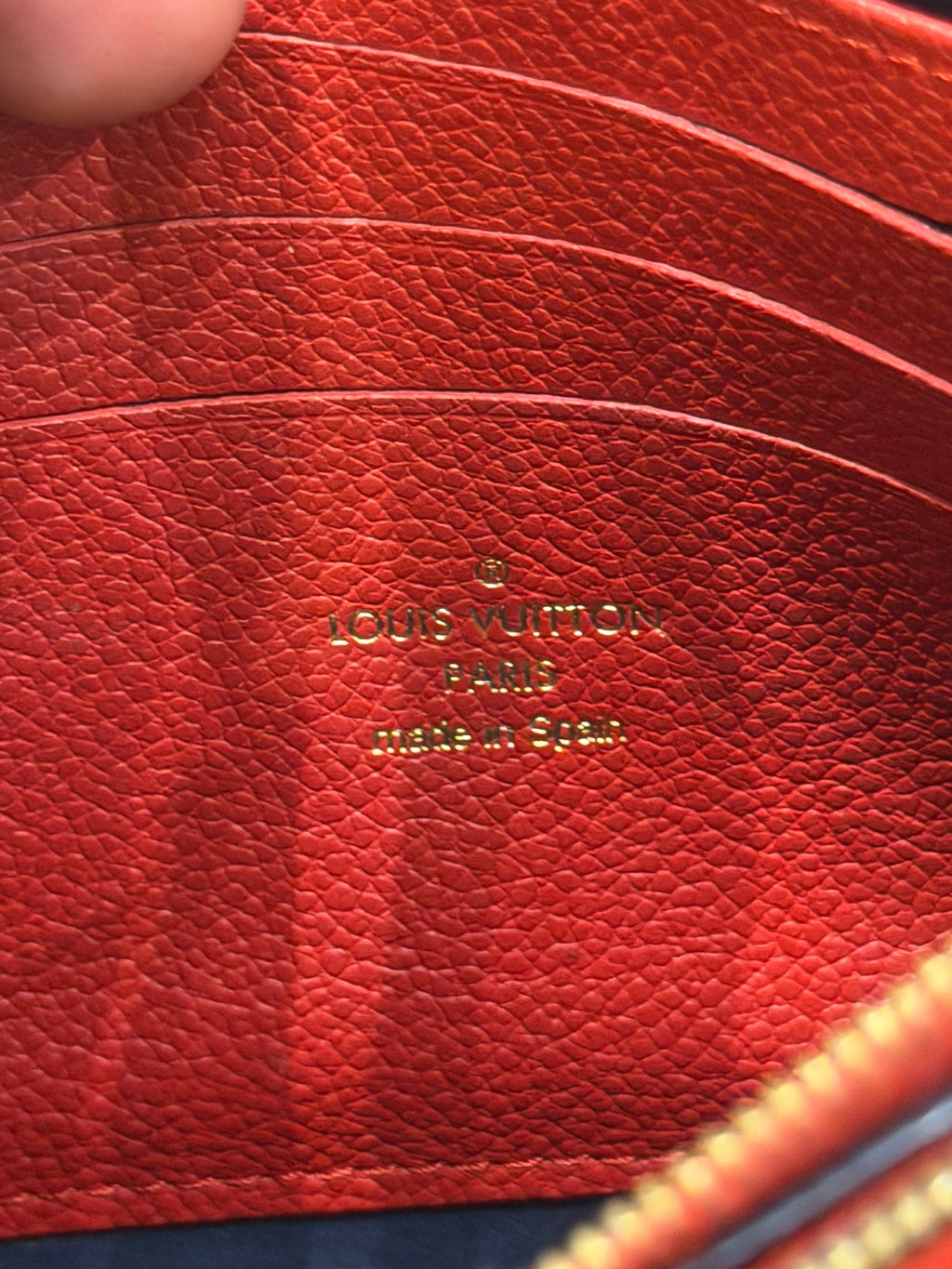 Louis Vuitton Empreinte Double Zip Wallet on Chain - Navy/Red