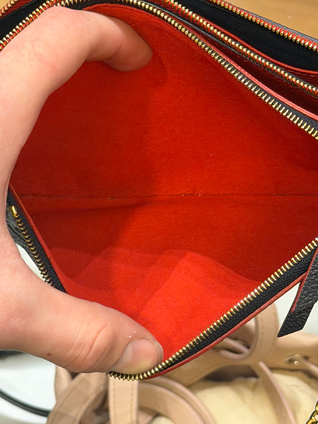 Louis Vuitton Empreinte Double Zip Wallet on Chain - Navy/Red