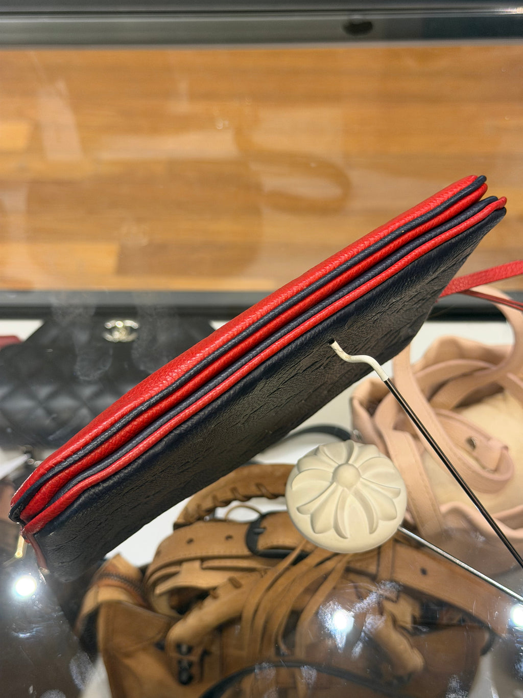 Louis Vuitton Empreinte Double Zip Wallet on Chain - Navy/Red