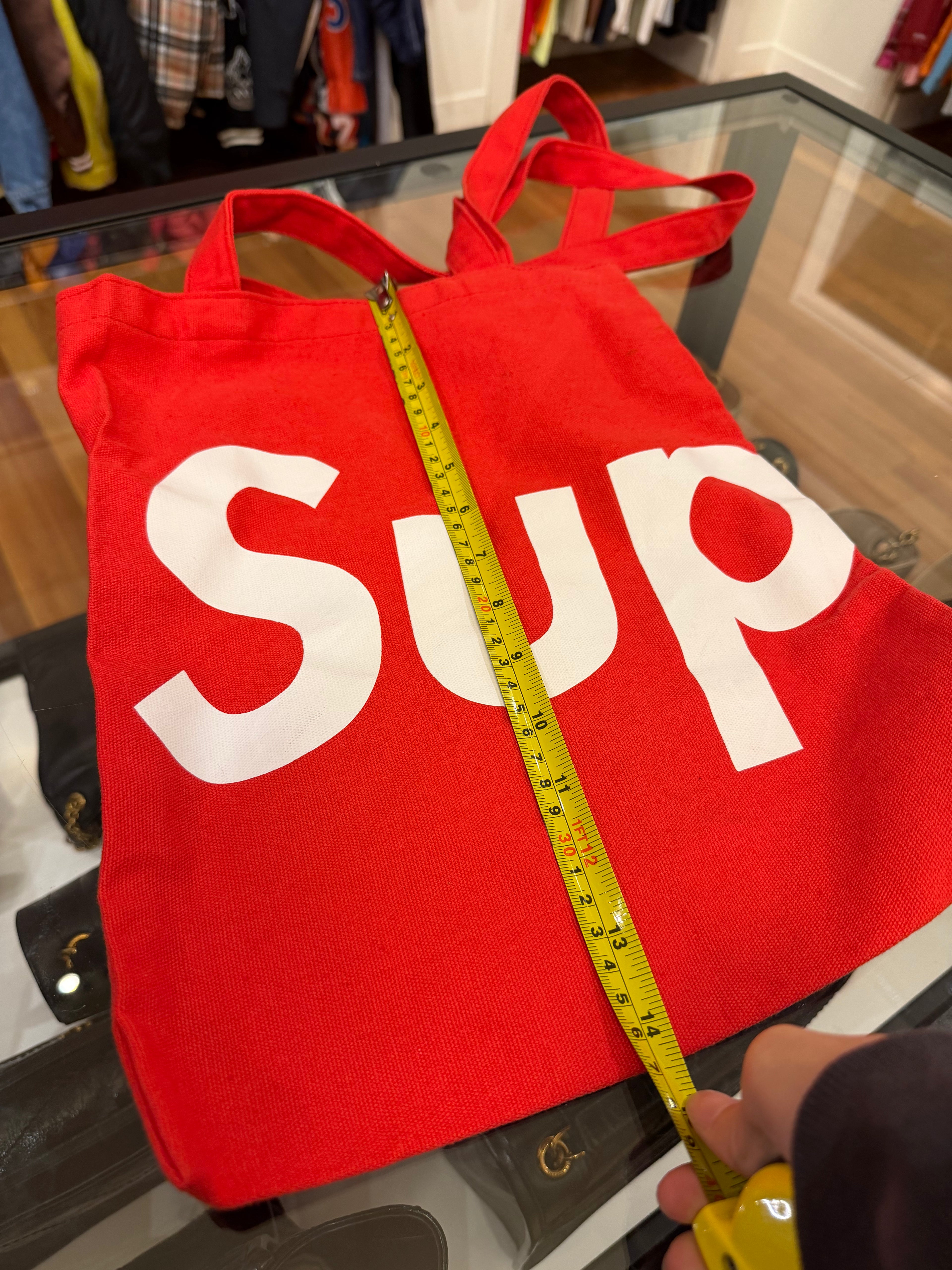 Supreme “Sup” Logo Tote Bag- Red
