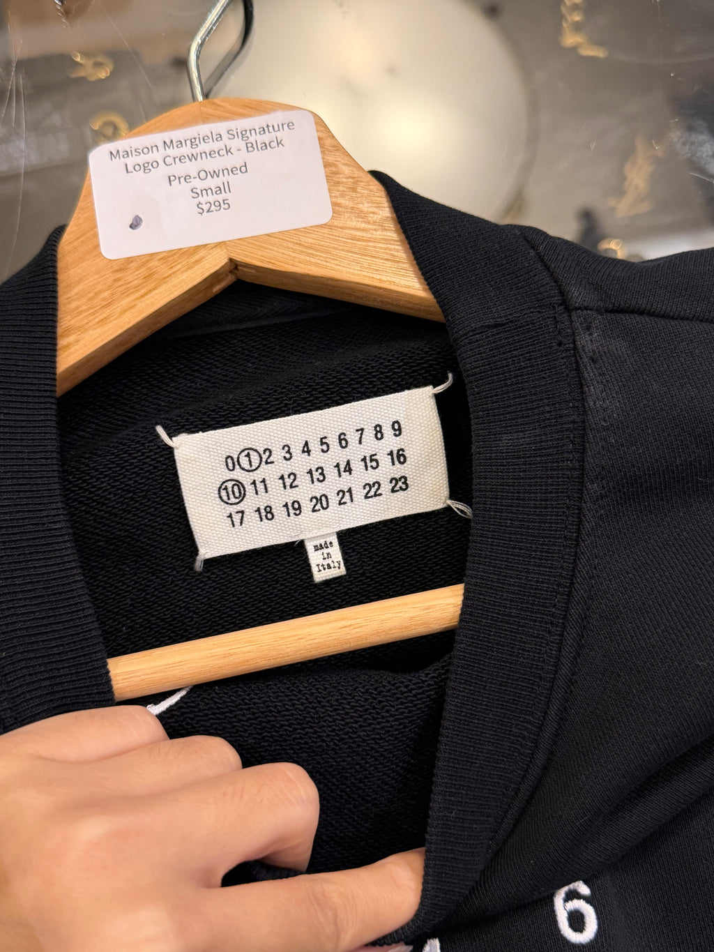 Maison Margiela Signature Logo Crewneck - Black
