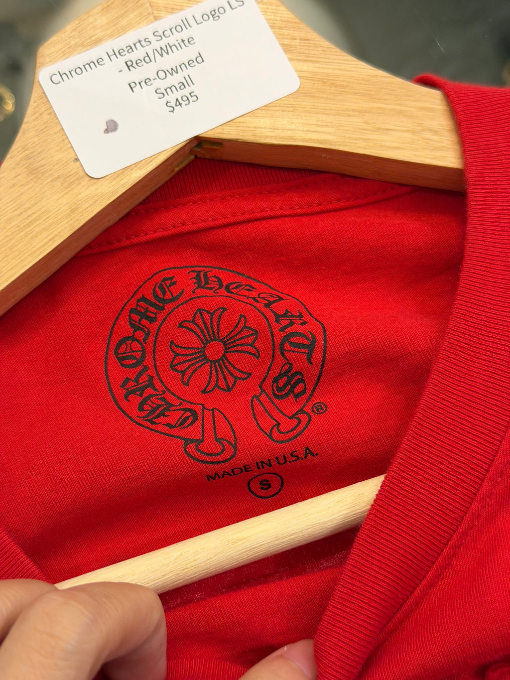 Chrome Hearts Scroll Logo LS- Red/White