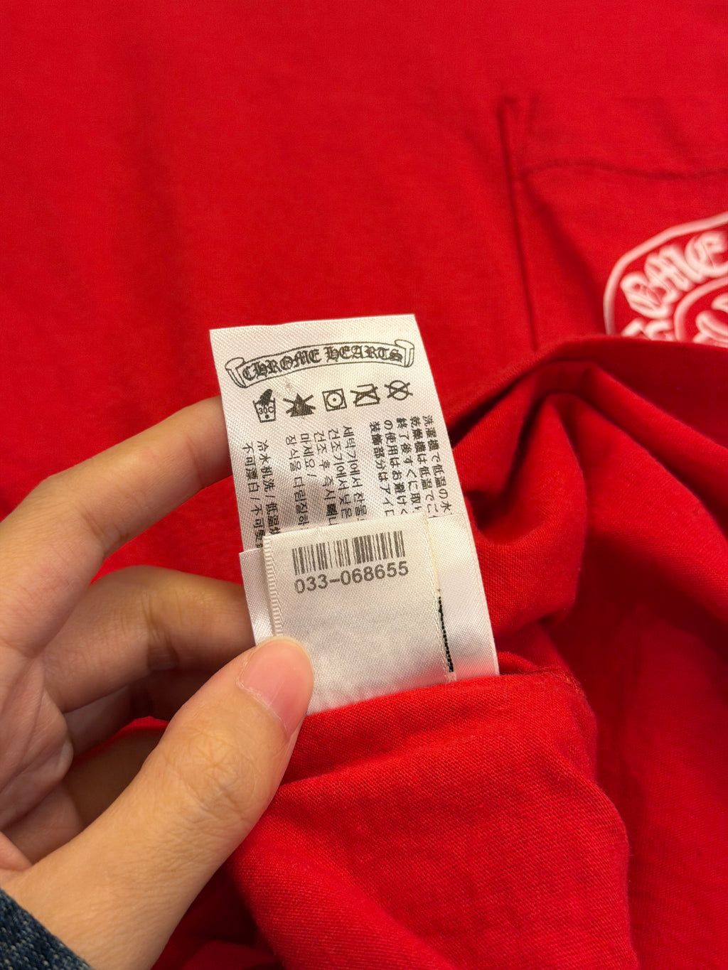 Chrome Hearts Scroll Logo LS- Red/White