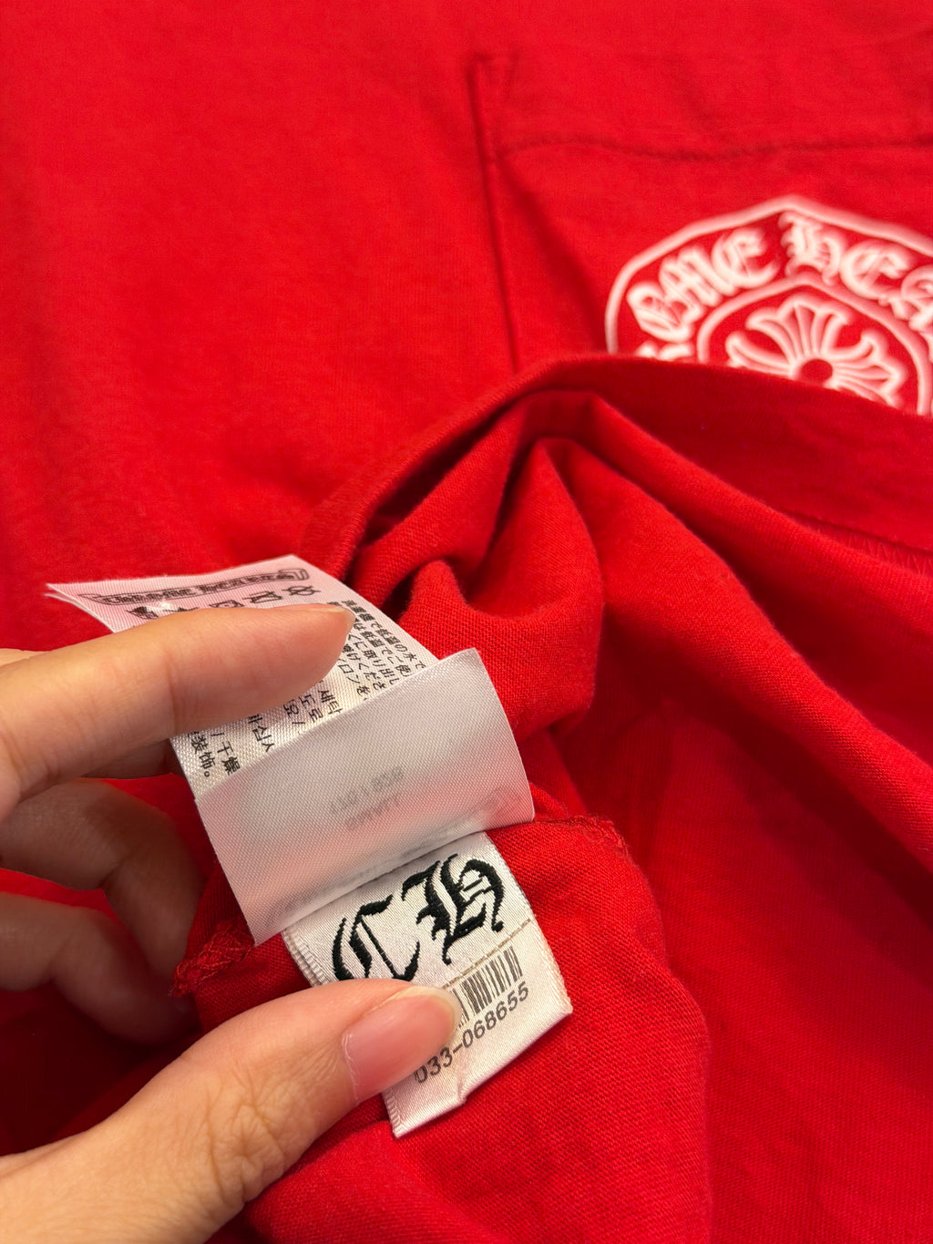Chrome Hearts Scroll Logo LS- Red/White