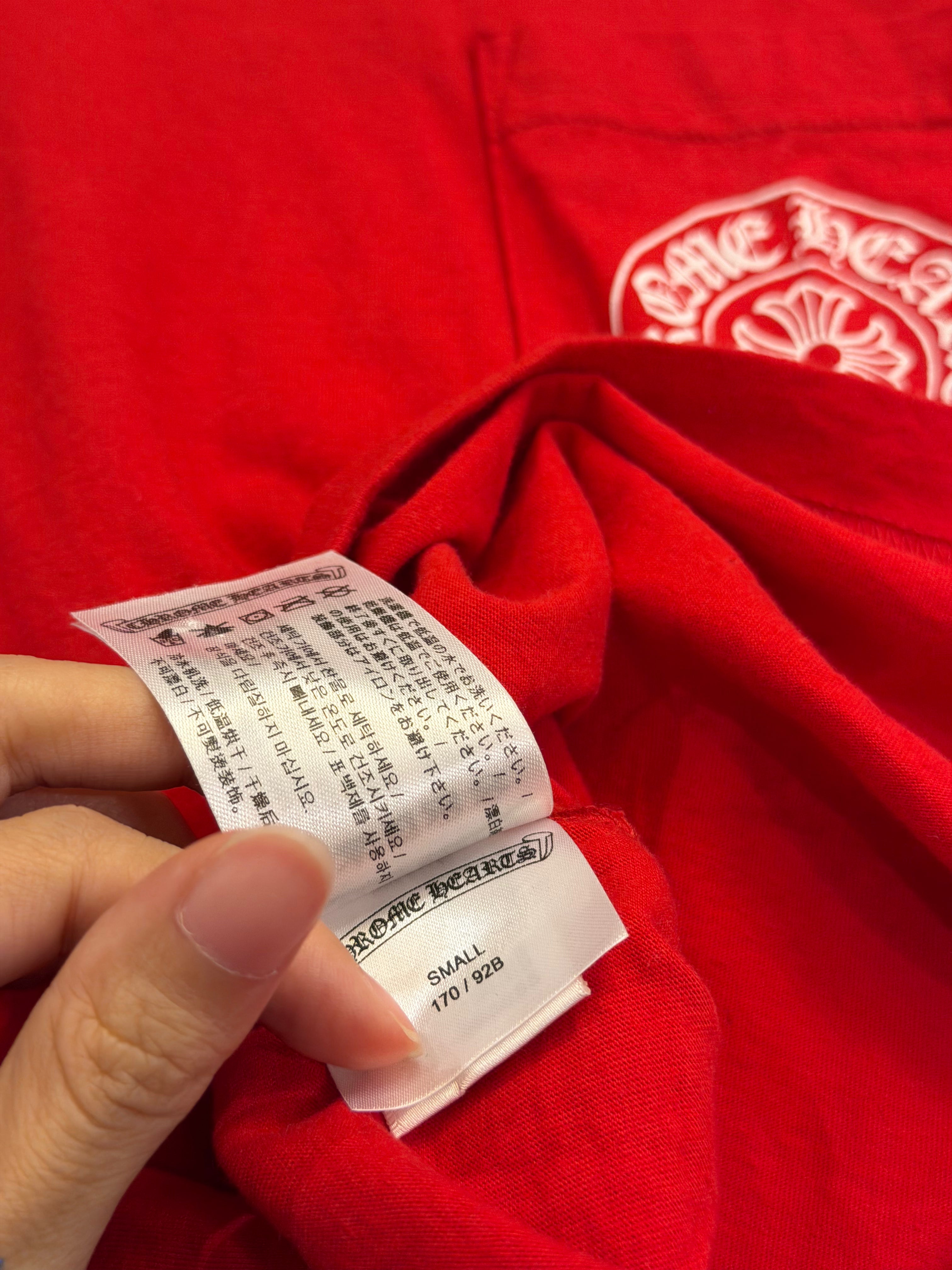 Chrome Hearts Scroll Logo LS- Red/White