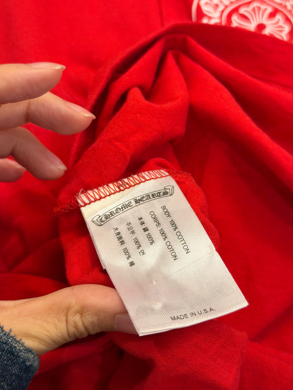 Chrome Hearts Scroll Logo LS- Red/White