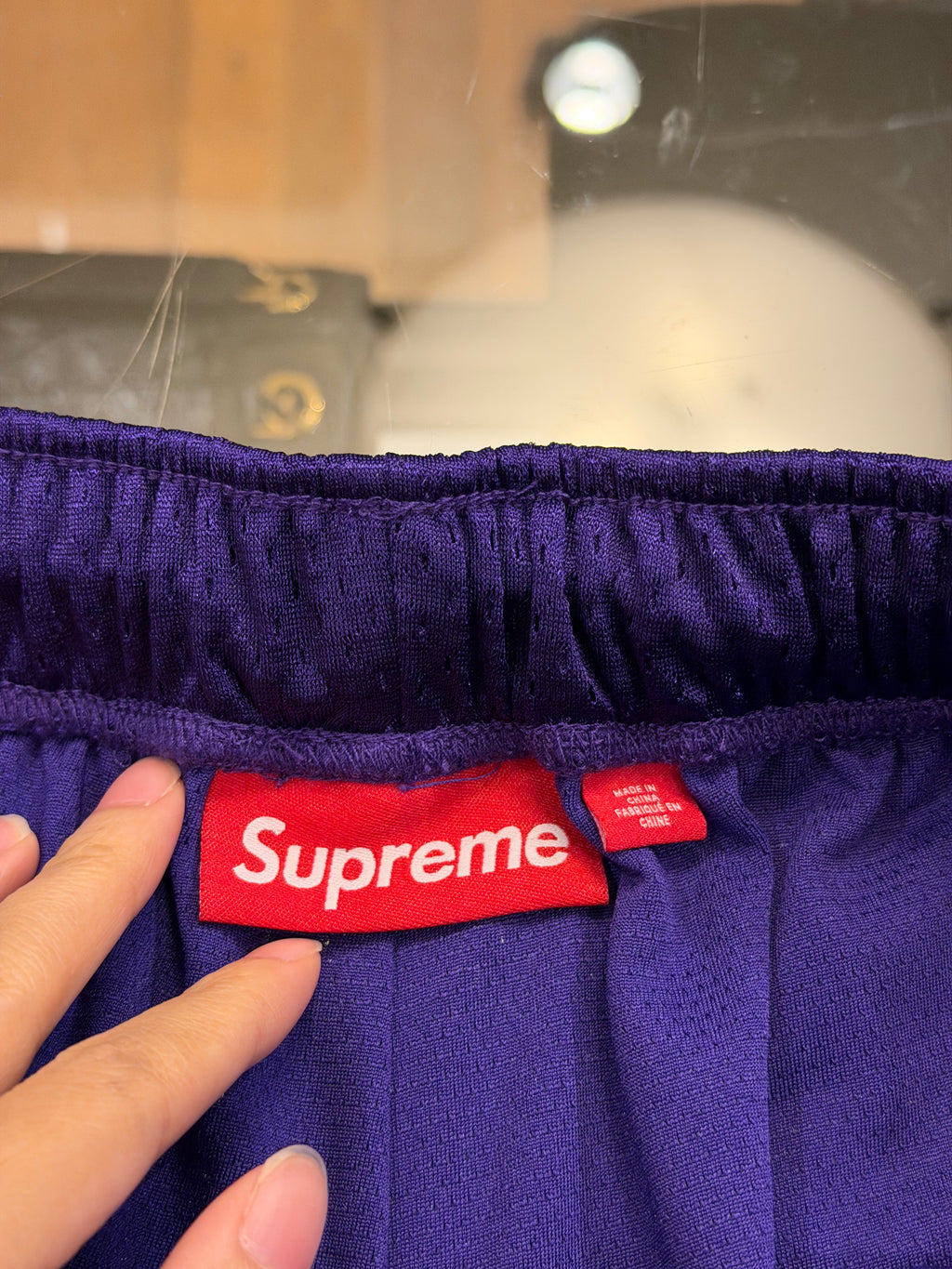 Supreme Small Box Logo Mesh Shorts - Purple