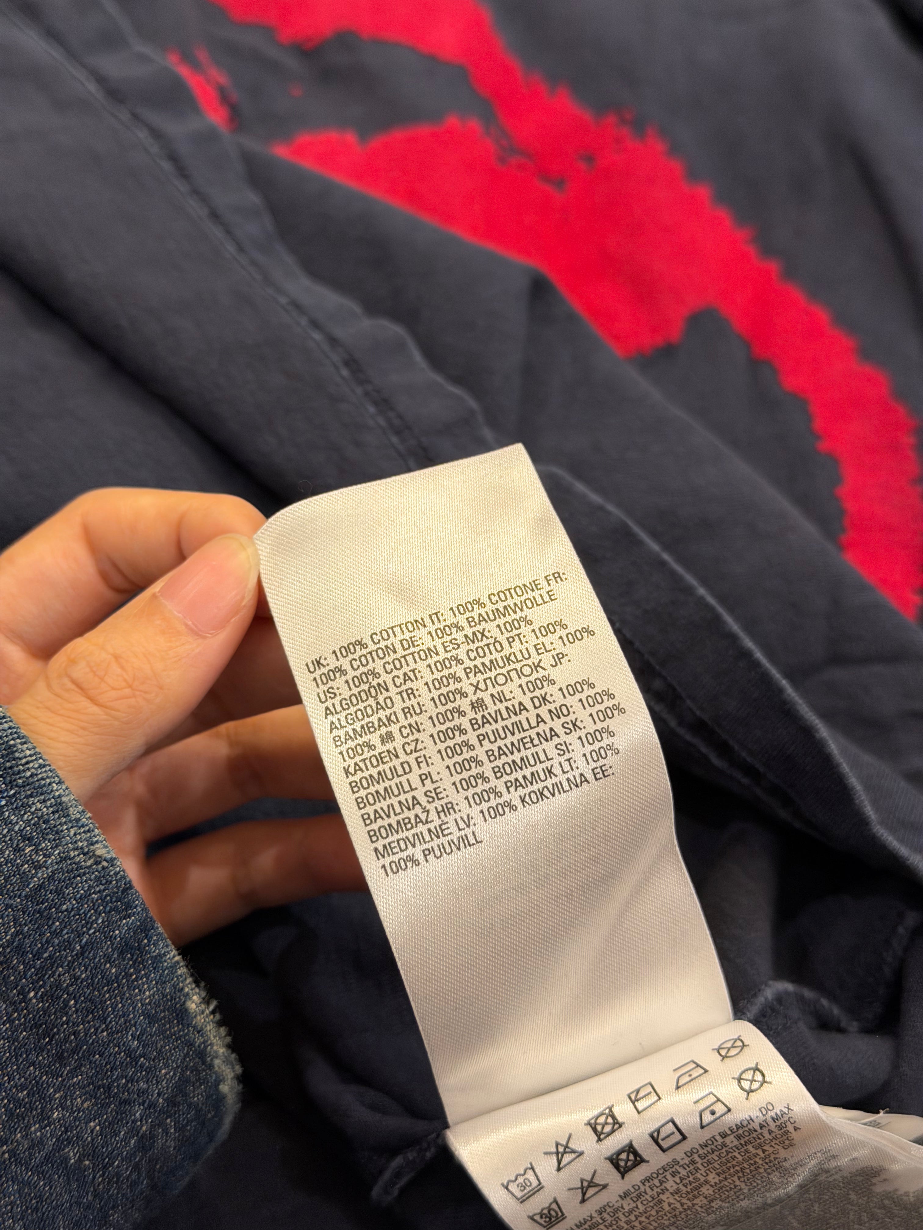 Diesel Spray Paint Graphic Tee - Charcoal/Red