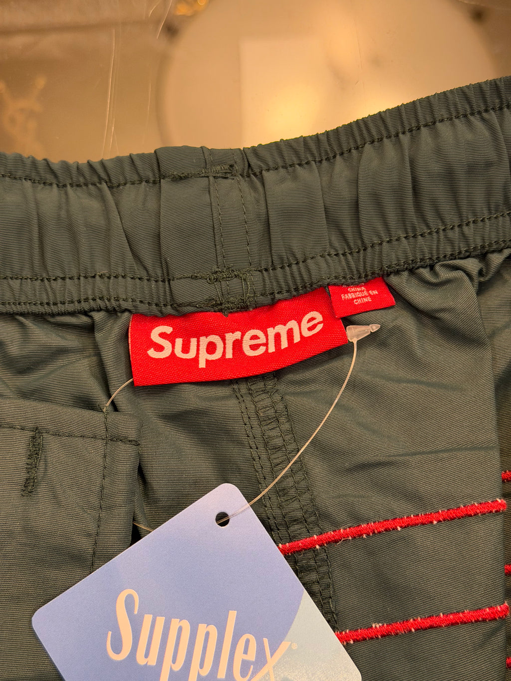 Supreme Big Logo Nylon Shorts - Dark Green