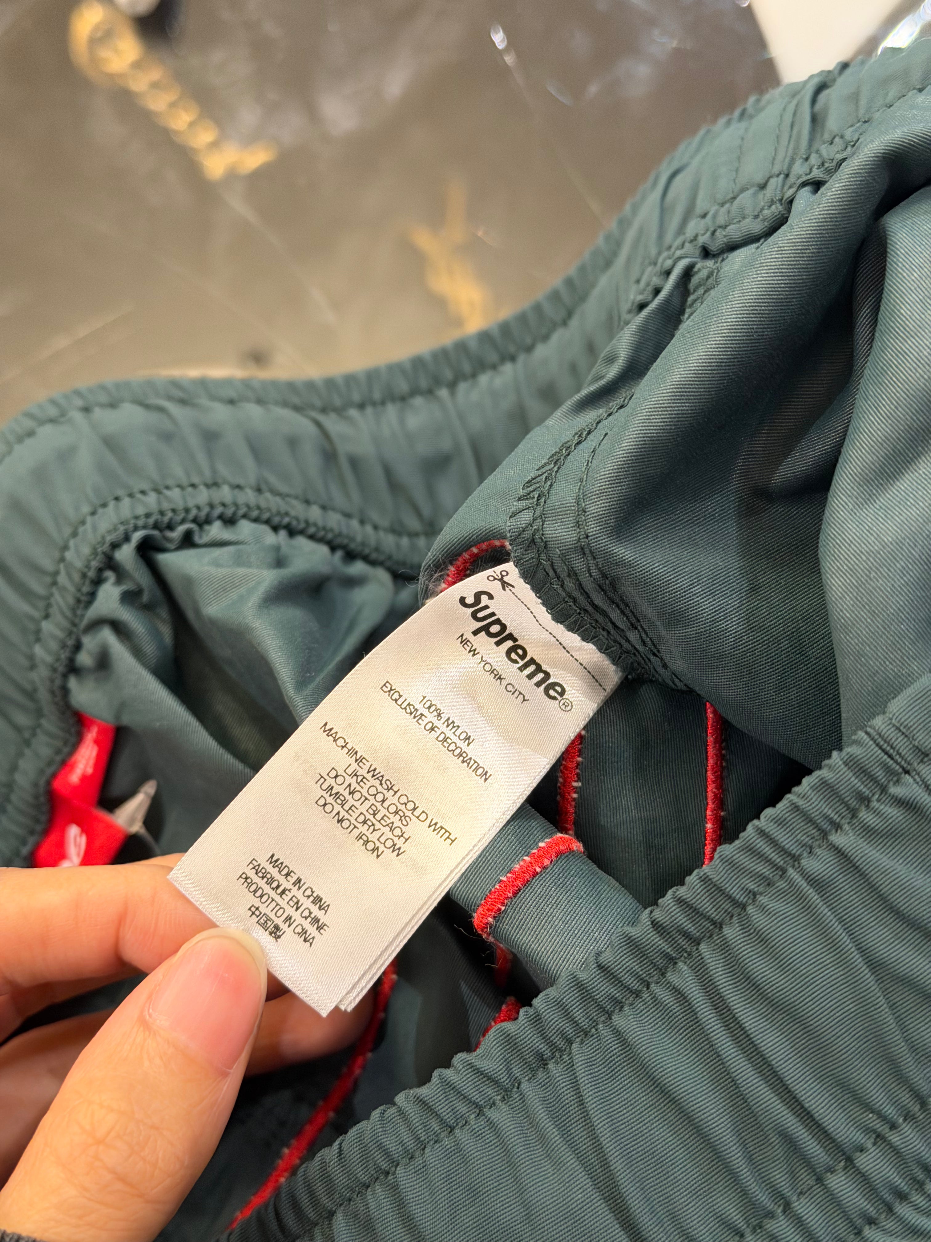 Supreme Big Logo Nylon Shorts - Dark Green