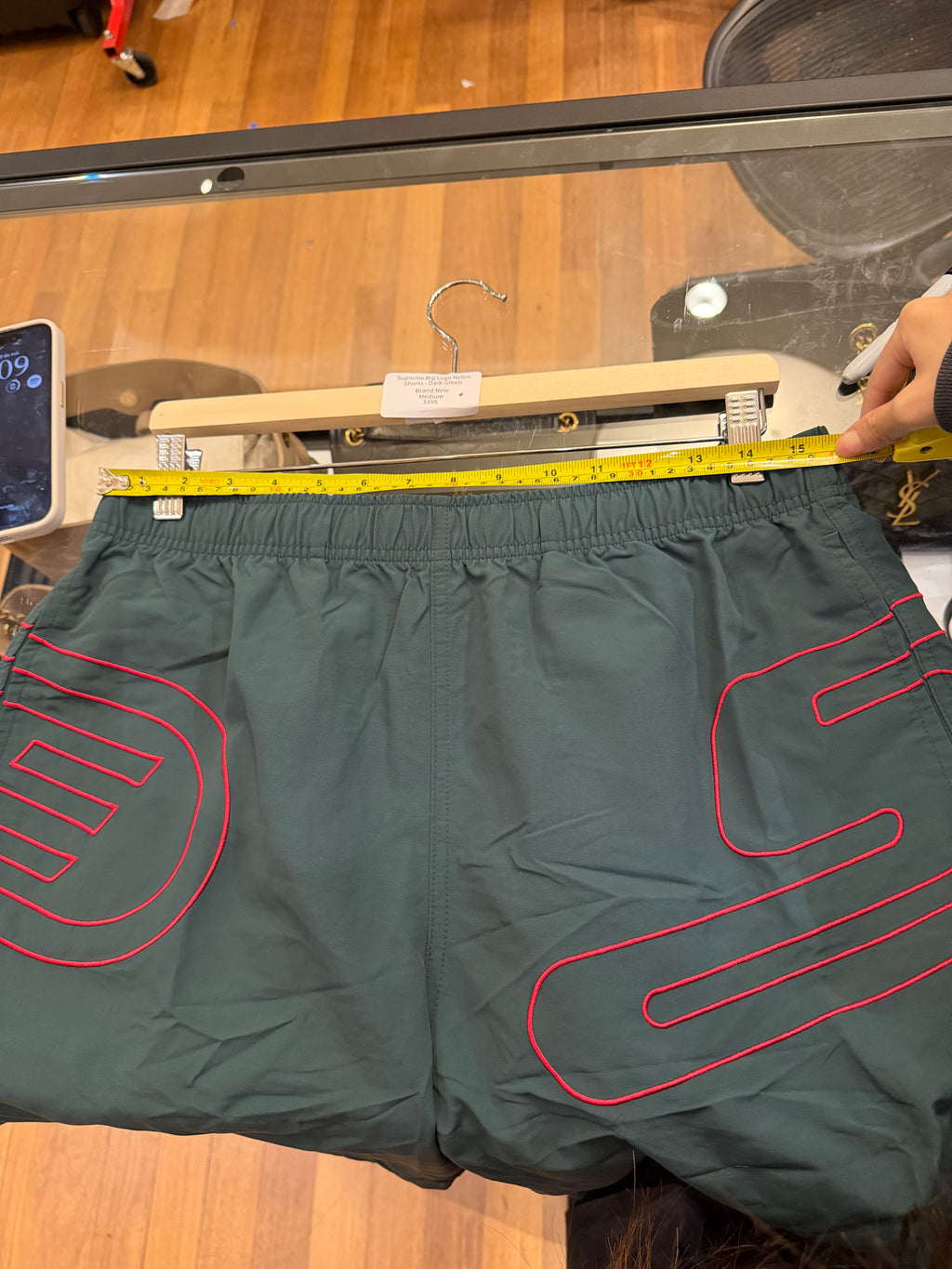 Supreme Big Logo Nylon Shorts - Dark Green
