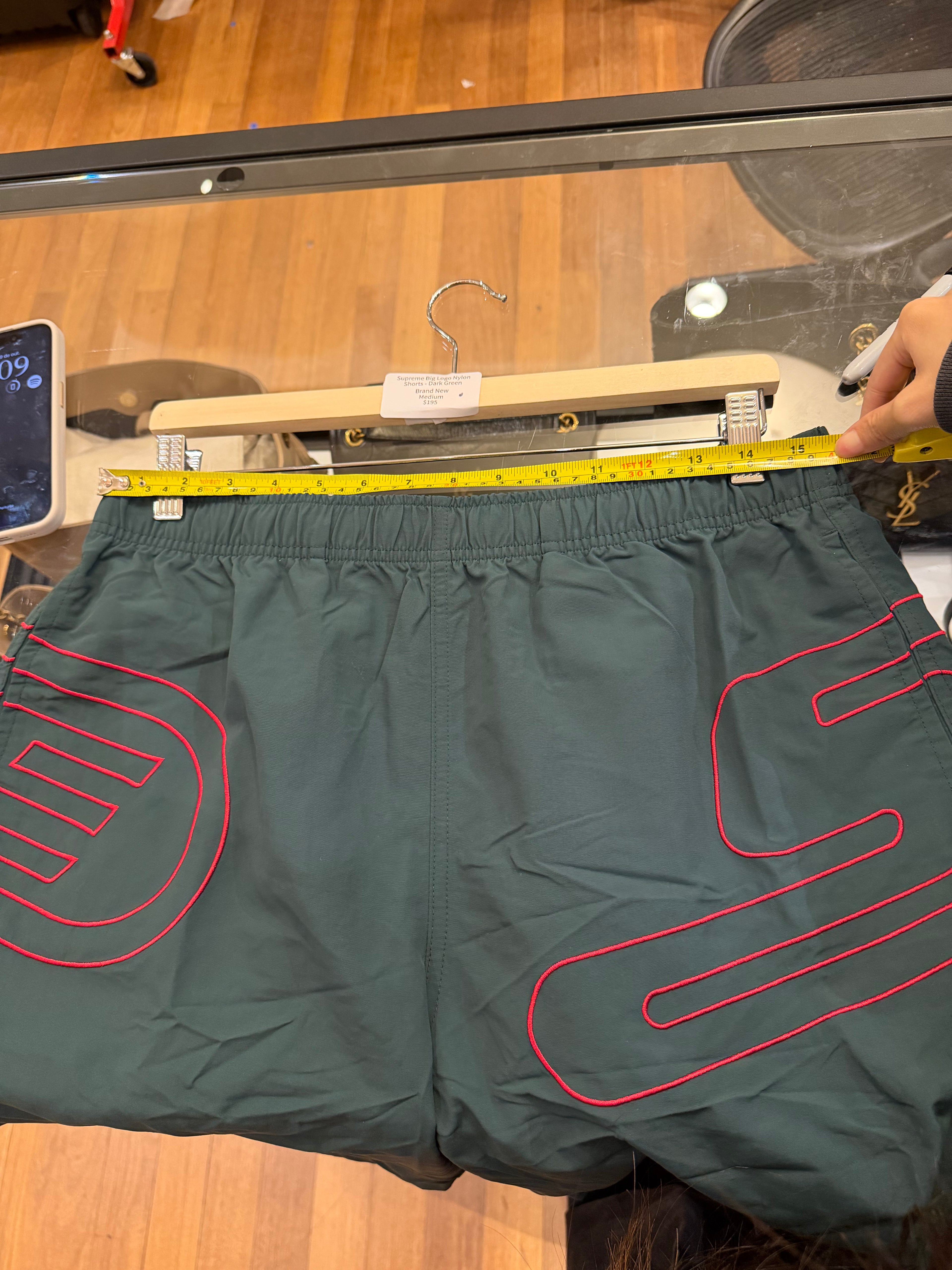 Supreme Big Logo Nylon Shorts - Dark Green