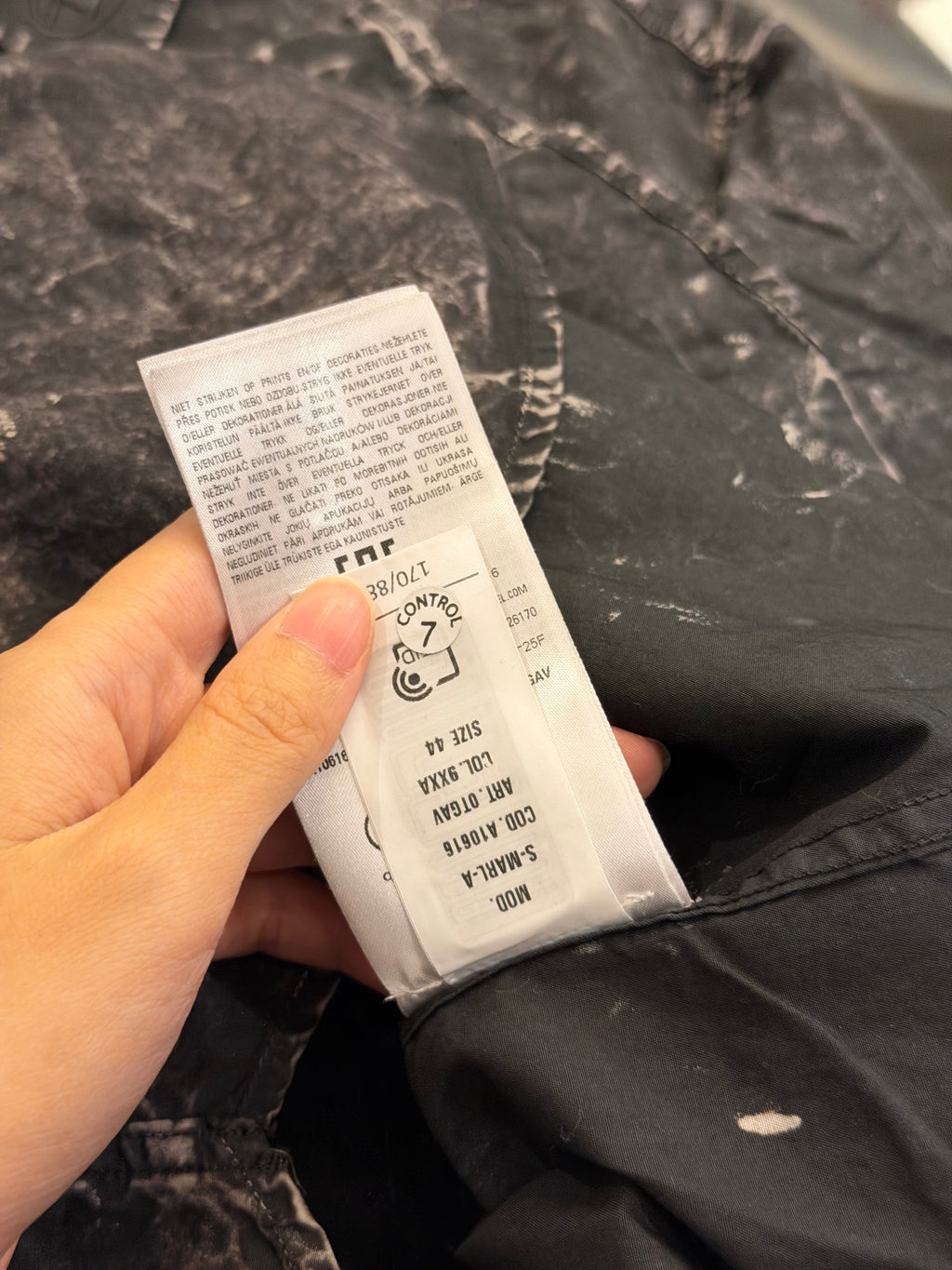 Diesel Bleach Wash Button Up Shirt - Charcoal