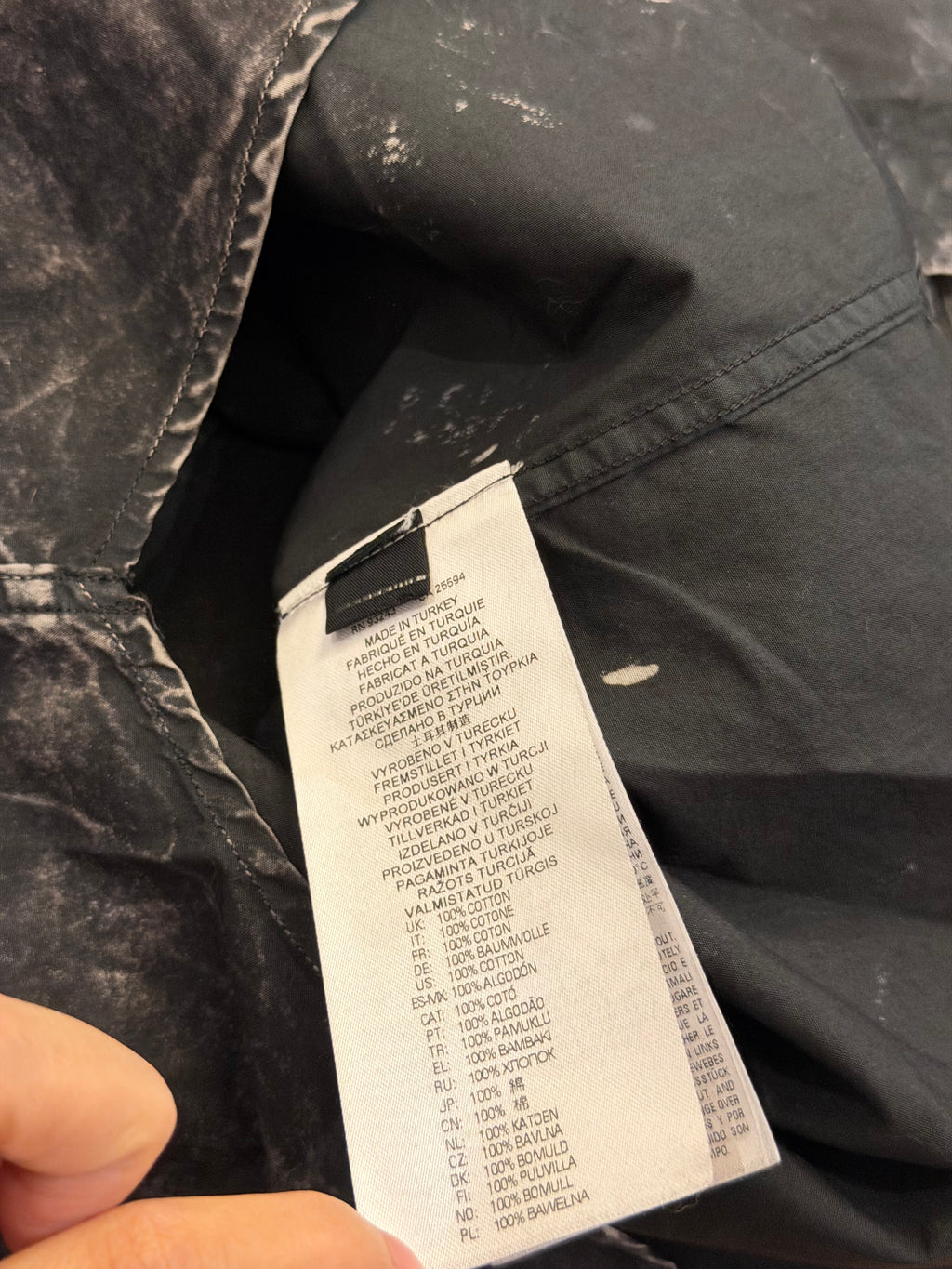 Diesel Bleach Wash Button Up Shirt - Charcoal
