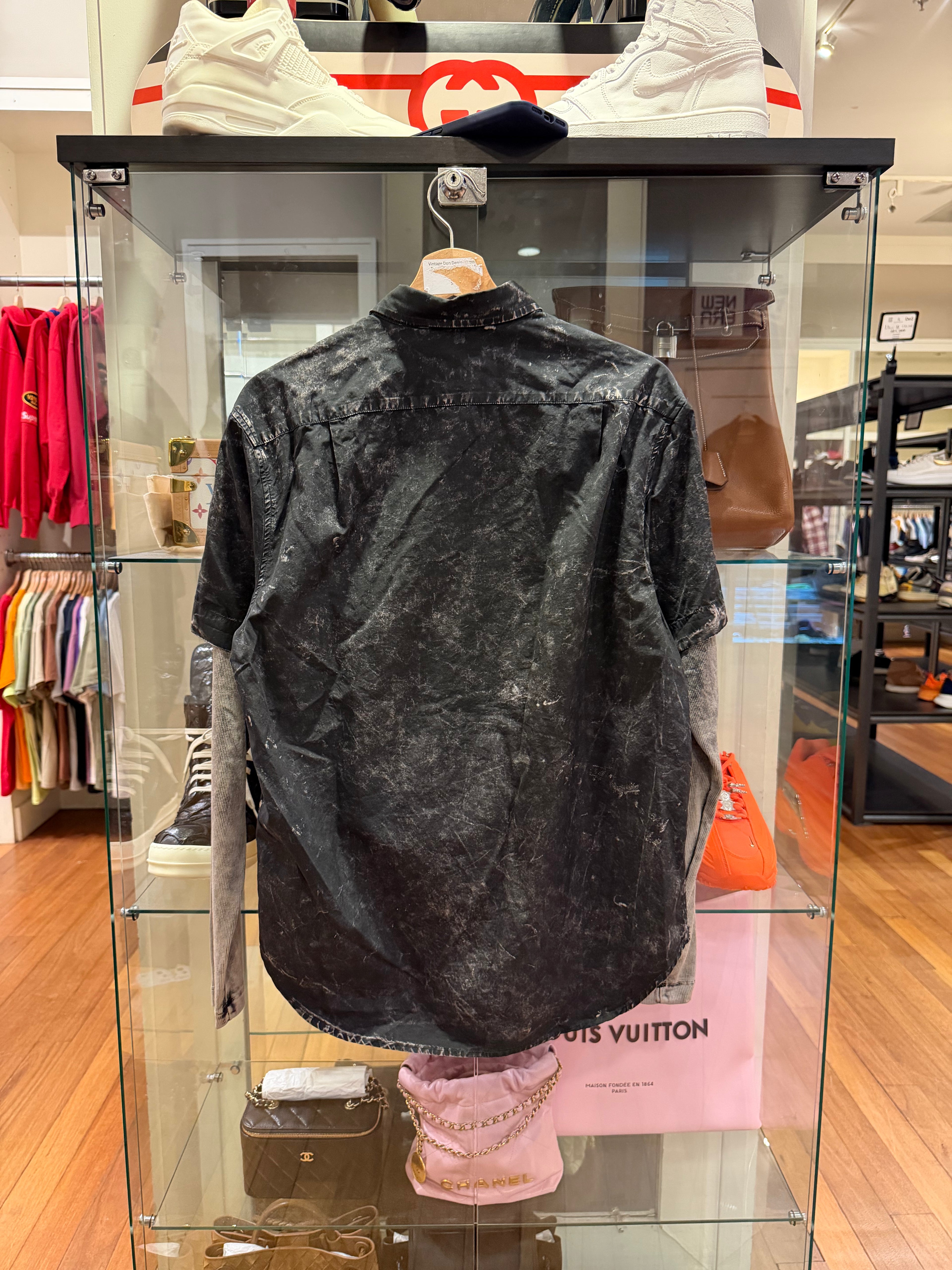 Diesel Bleach Wash Button Up Shirt - Charcoal