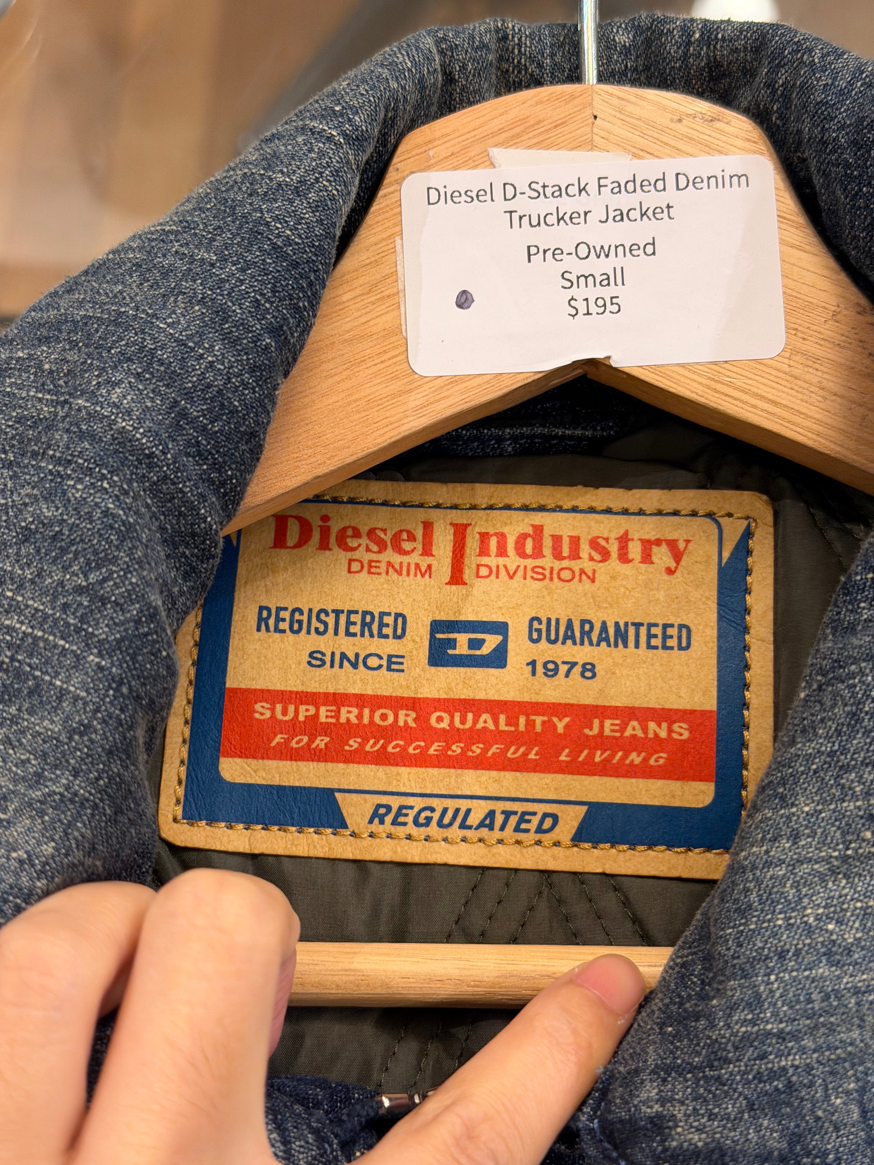 Diesel D-Stack Faded Denim Trucker Jacket