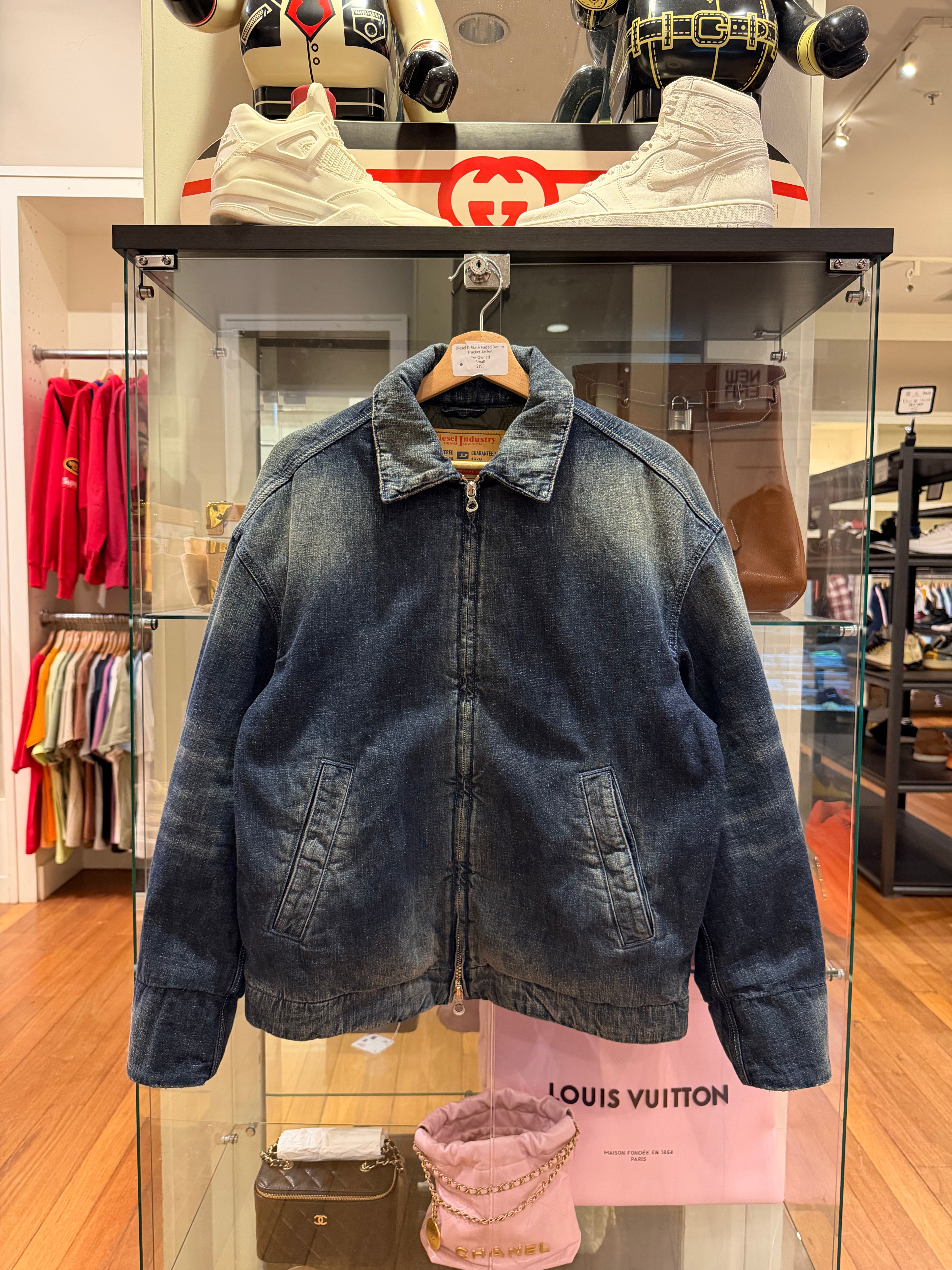 Diesel D-Stack Faded Denim Trucker Jacket