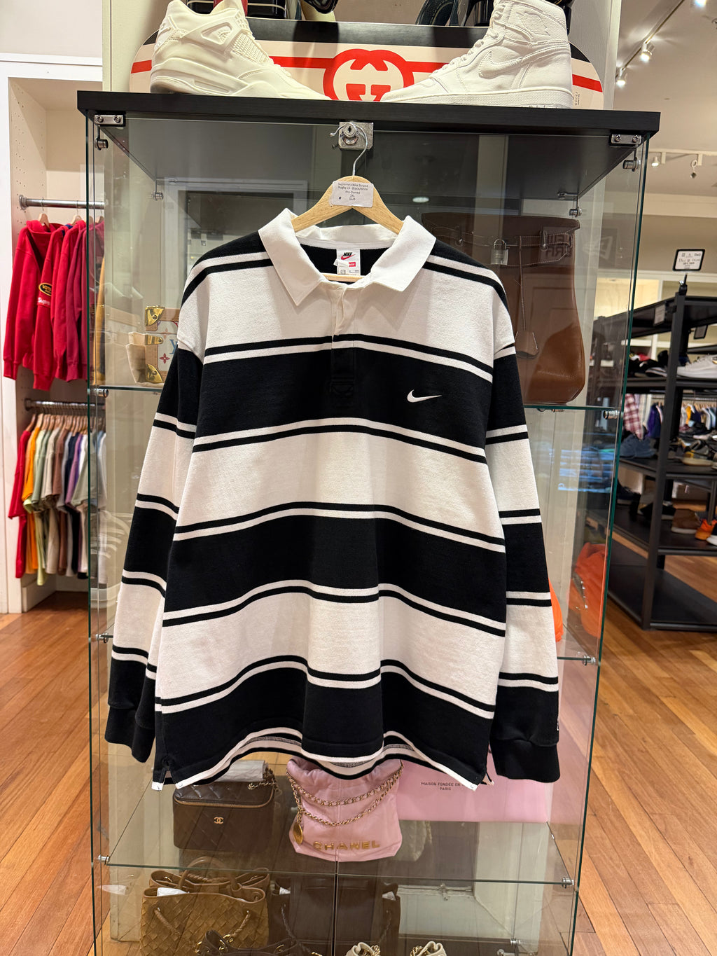 Supreme x Nike Striped Rugby LS - Black/White
