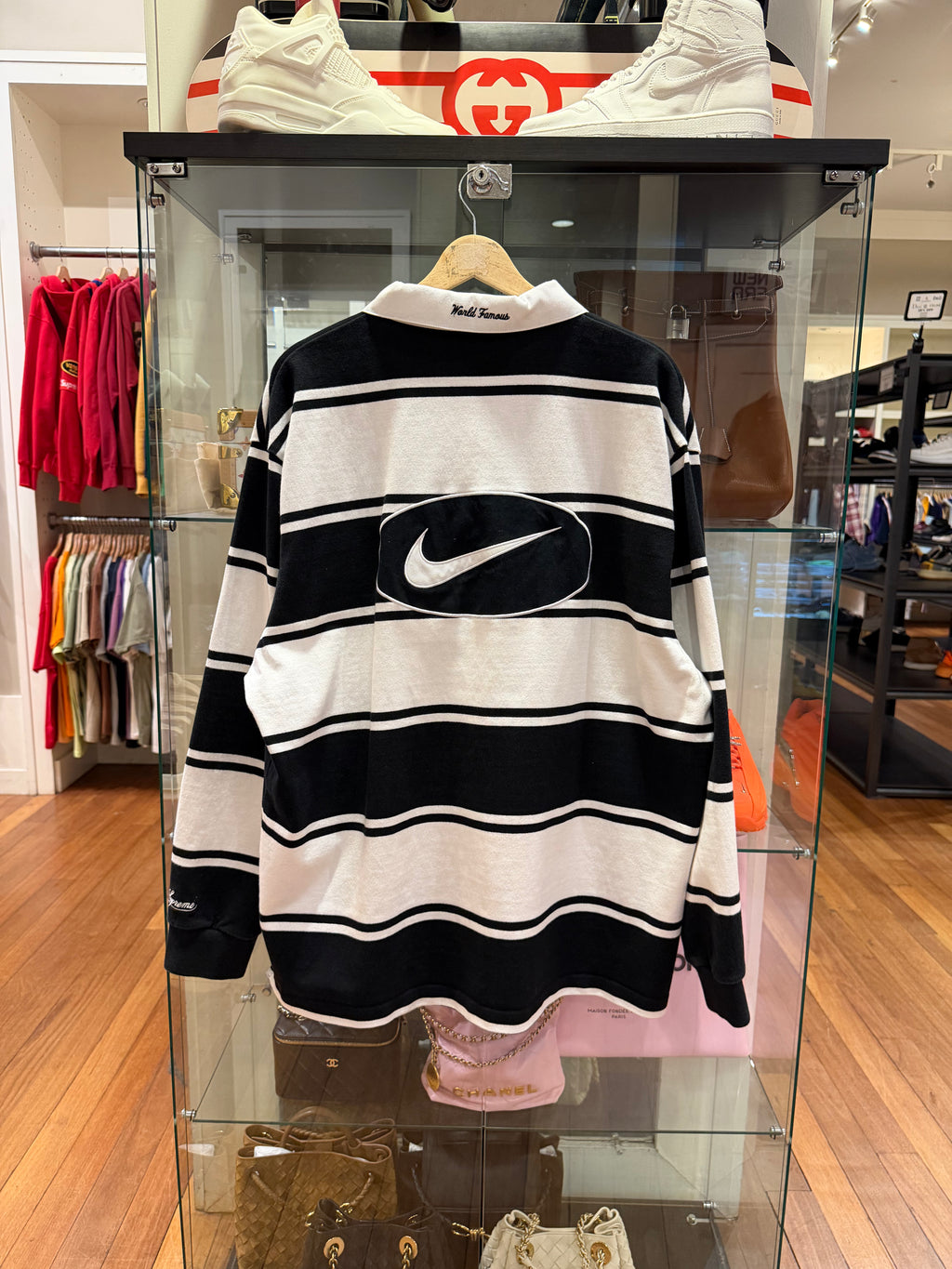 Supreme x Nike Striped Rugby LS - Black/White
