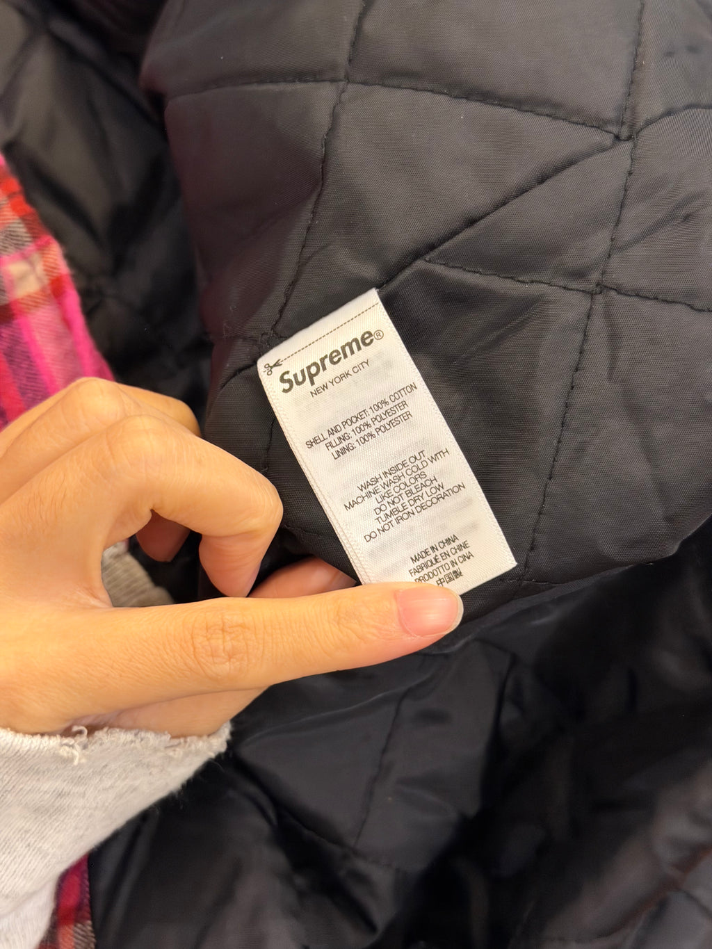 Supreme Quilted Lined Flannel Snap Overshirt - Pink